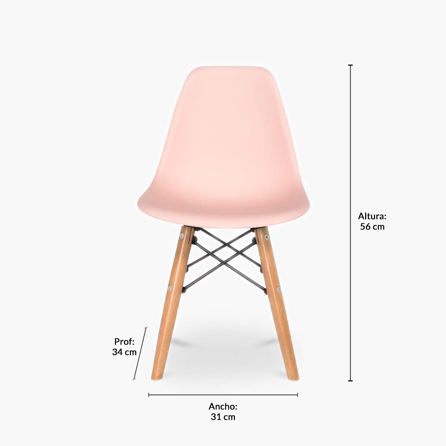 Silla Kids Eames DSW Rosado (Réplica)