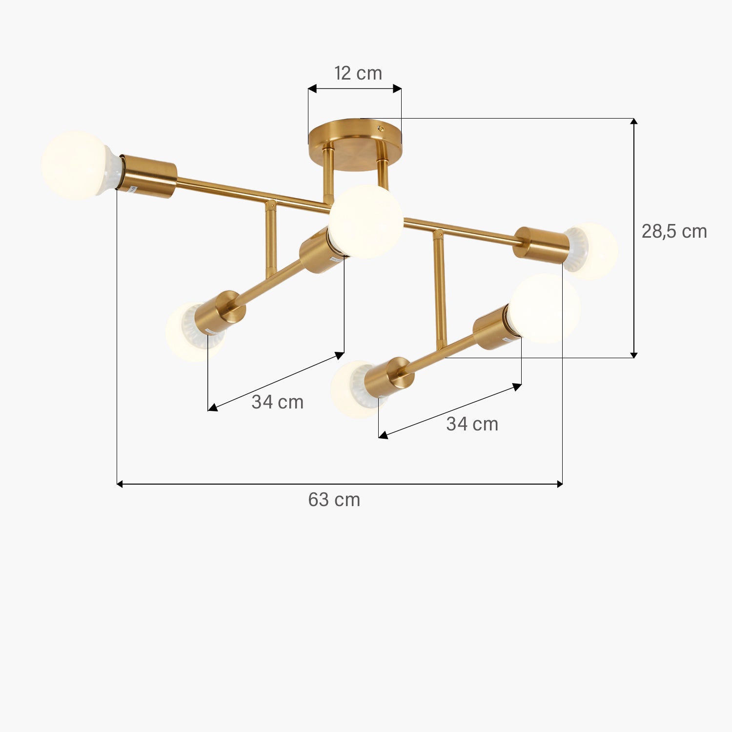 Lámpara de Techo Lexie x6 Bronce