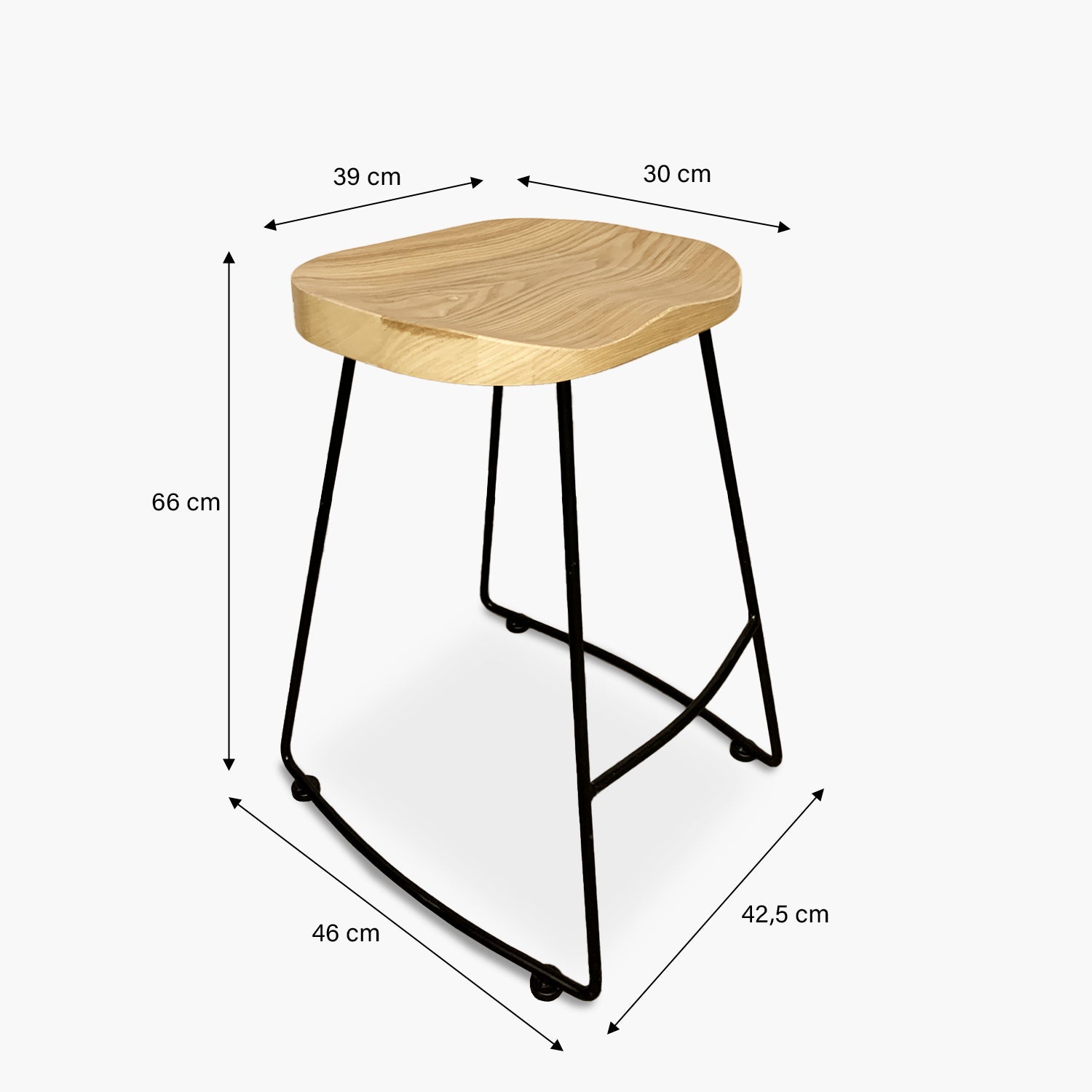 Taburete Medio 66 Madera City Natural