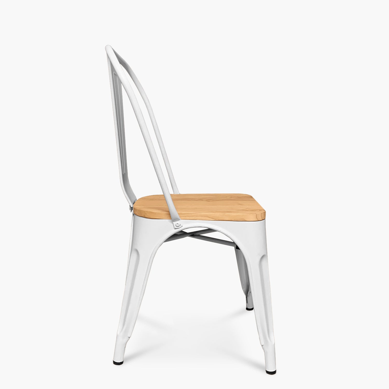 Silla Tolix Madera Blanco