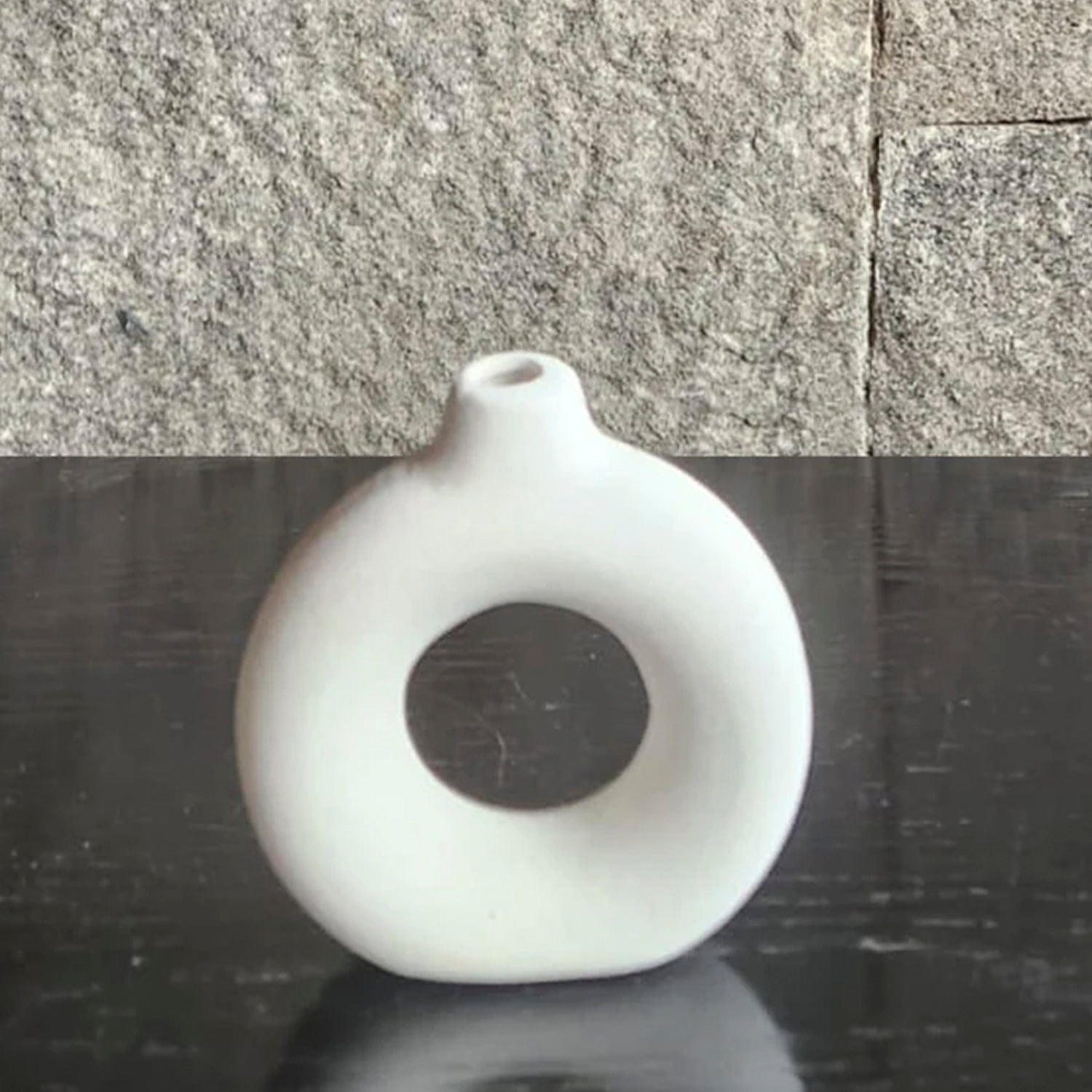 Florero Anillo Blanco