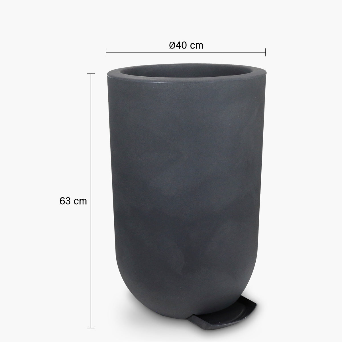 Macetero Plástico Lauca 63 Gris Oscuro