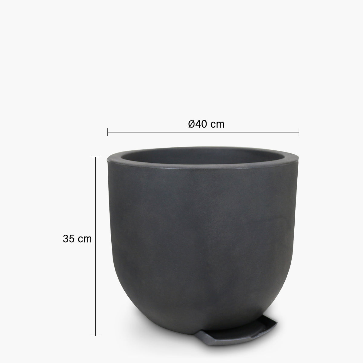Macetero Plástico Lauca 35 Gris Oscuro