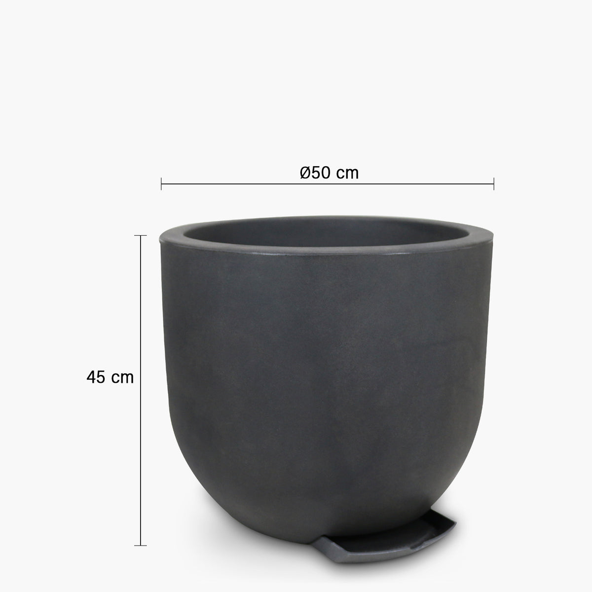 Macetero Plástico Lauca 45 Gris Oscuro