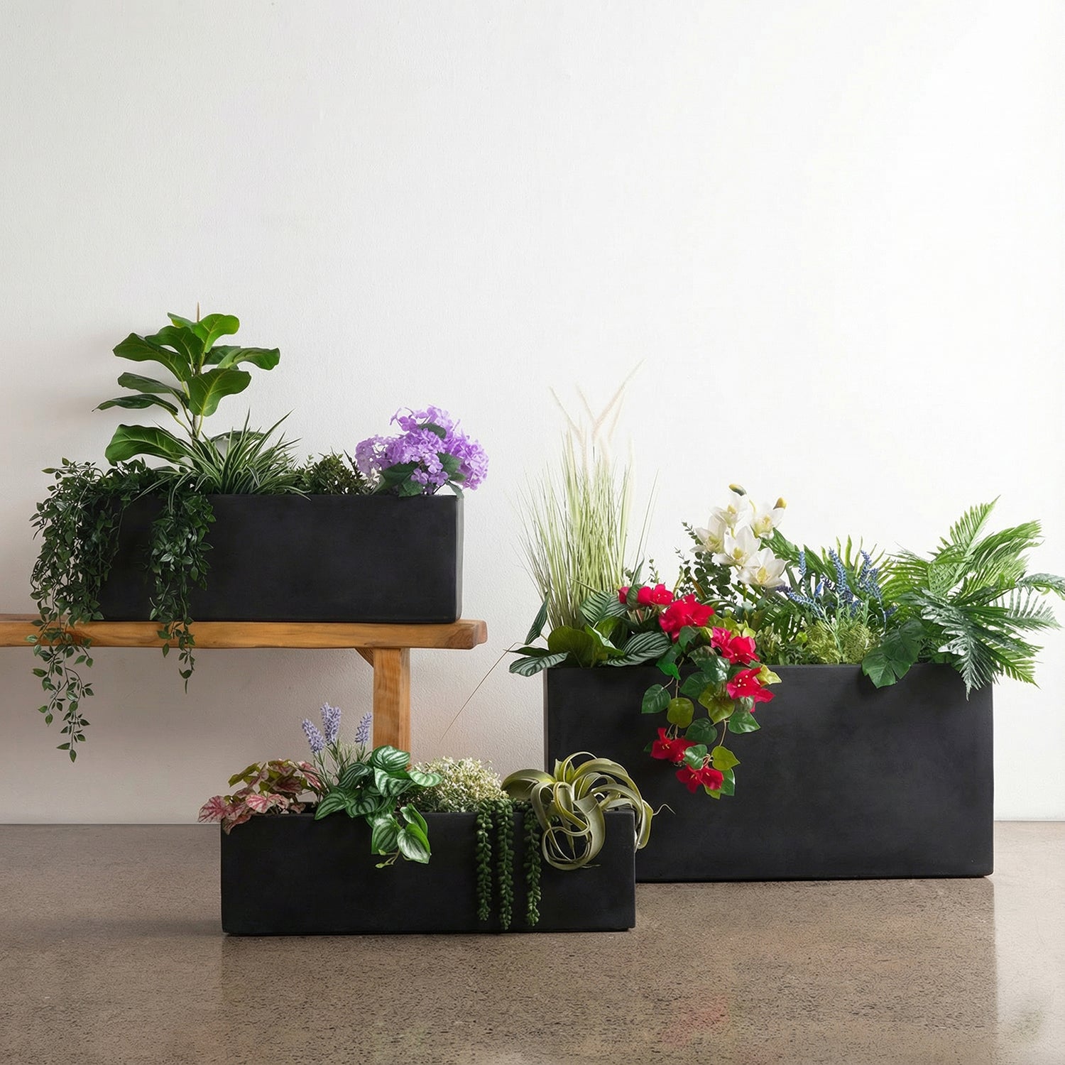 Macetero Patagonia Bajo 18 Negro