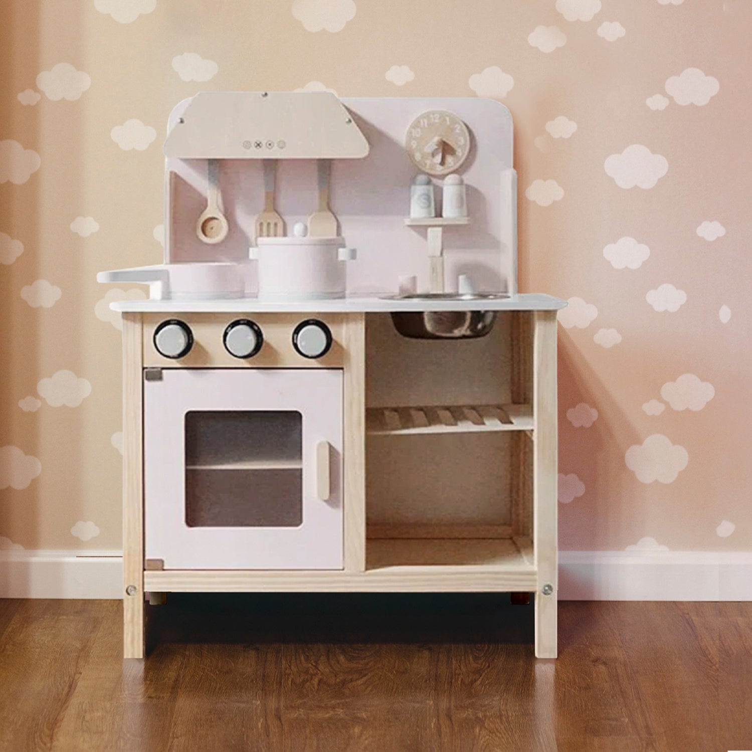 Cocina Infantil de Madera Maia Rosado