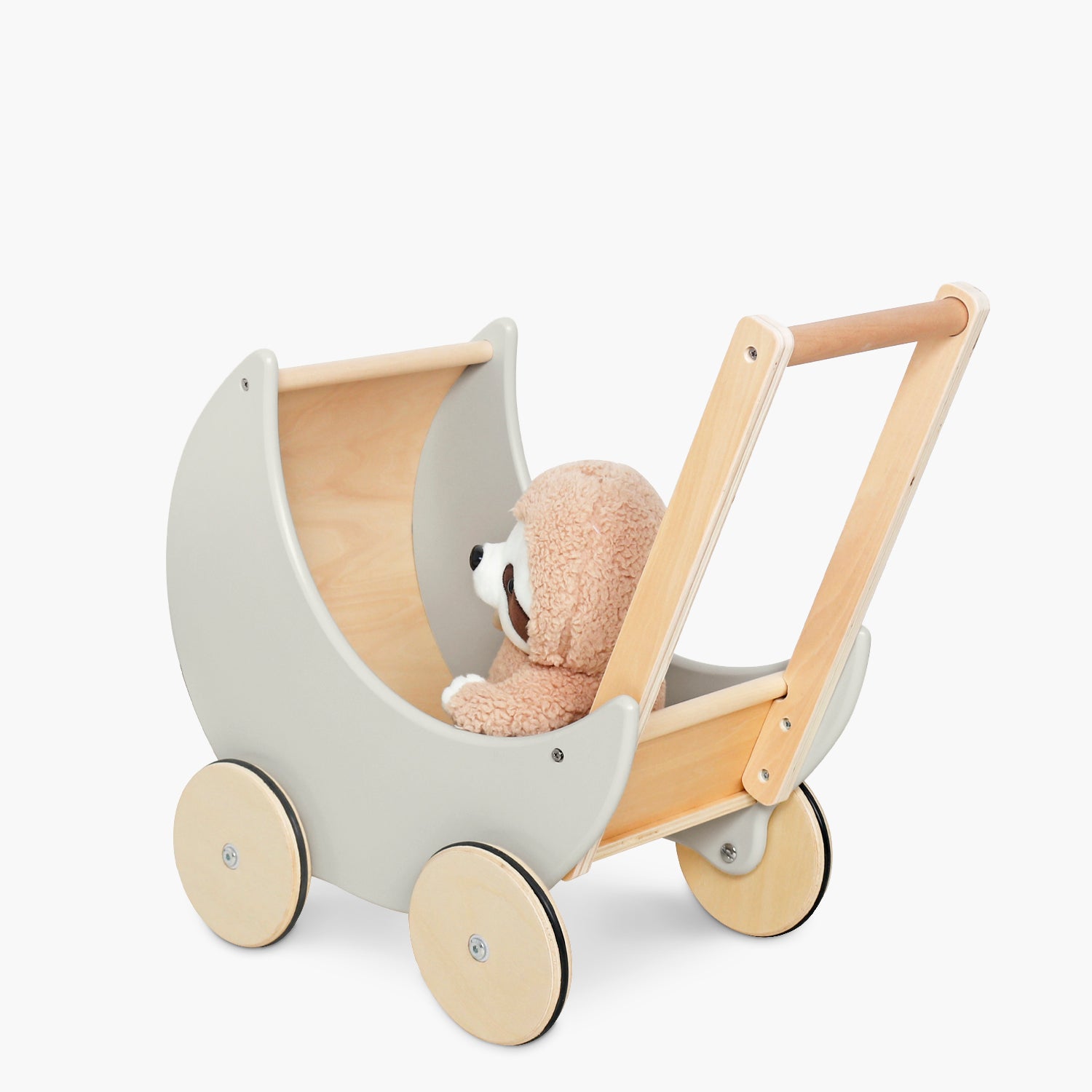 Coche para Muñecas Infantil de madera Samanta Gris claro