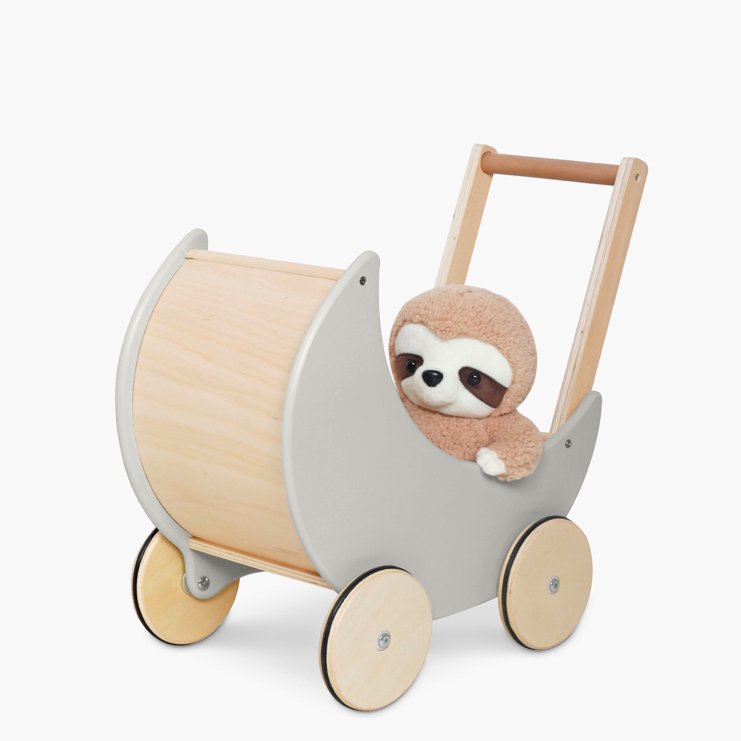 Coche para Muñecas Infantil de madera Samanta Gris claro