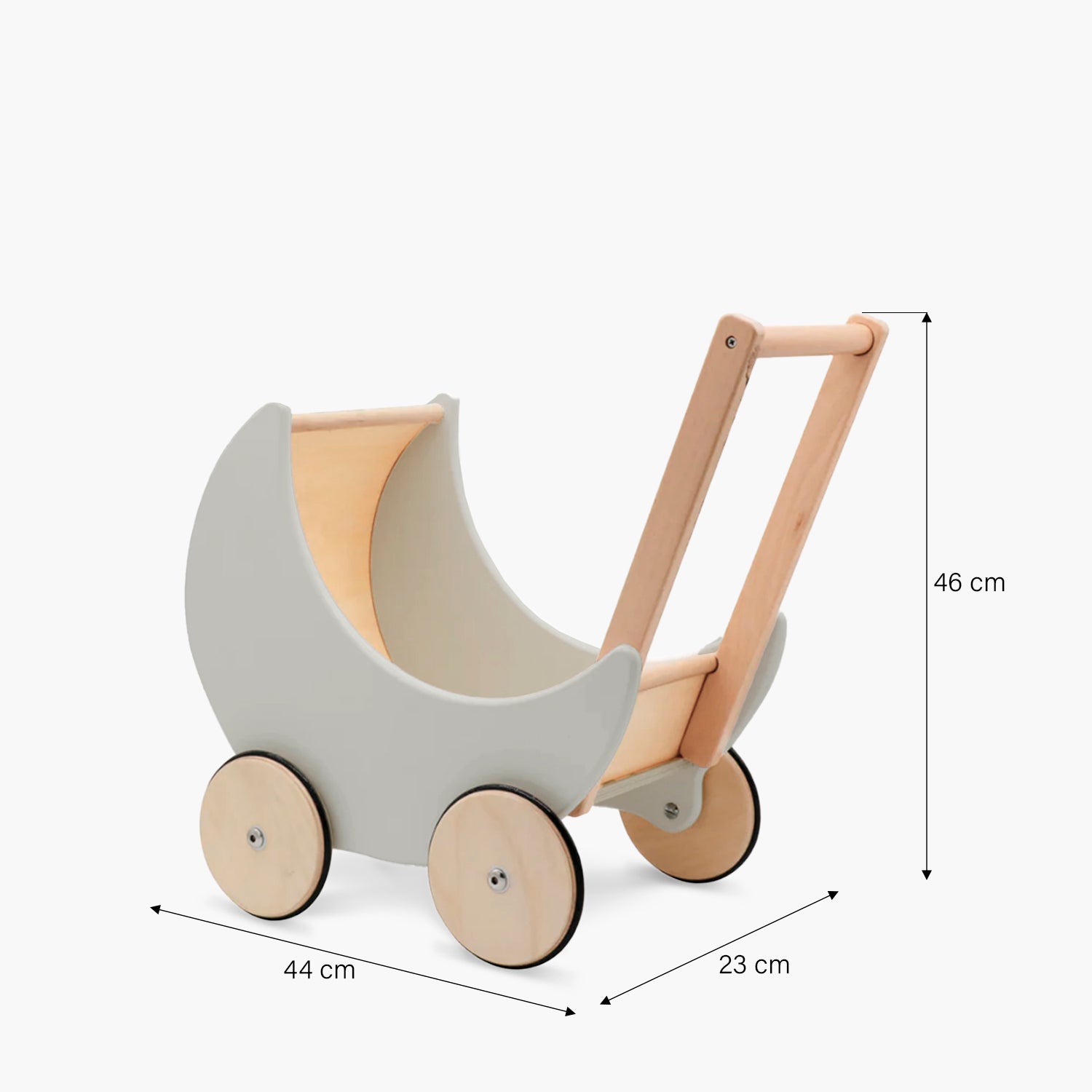 Coche para Muñecas Infantil de madera Samanta Gris claro