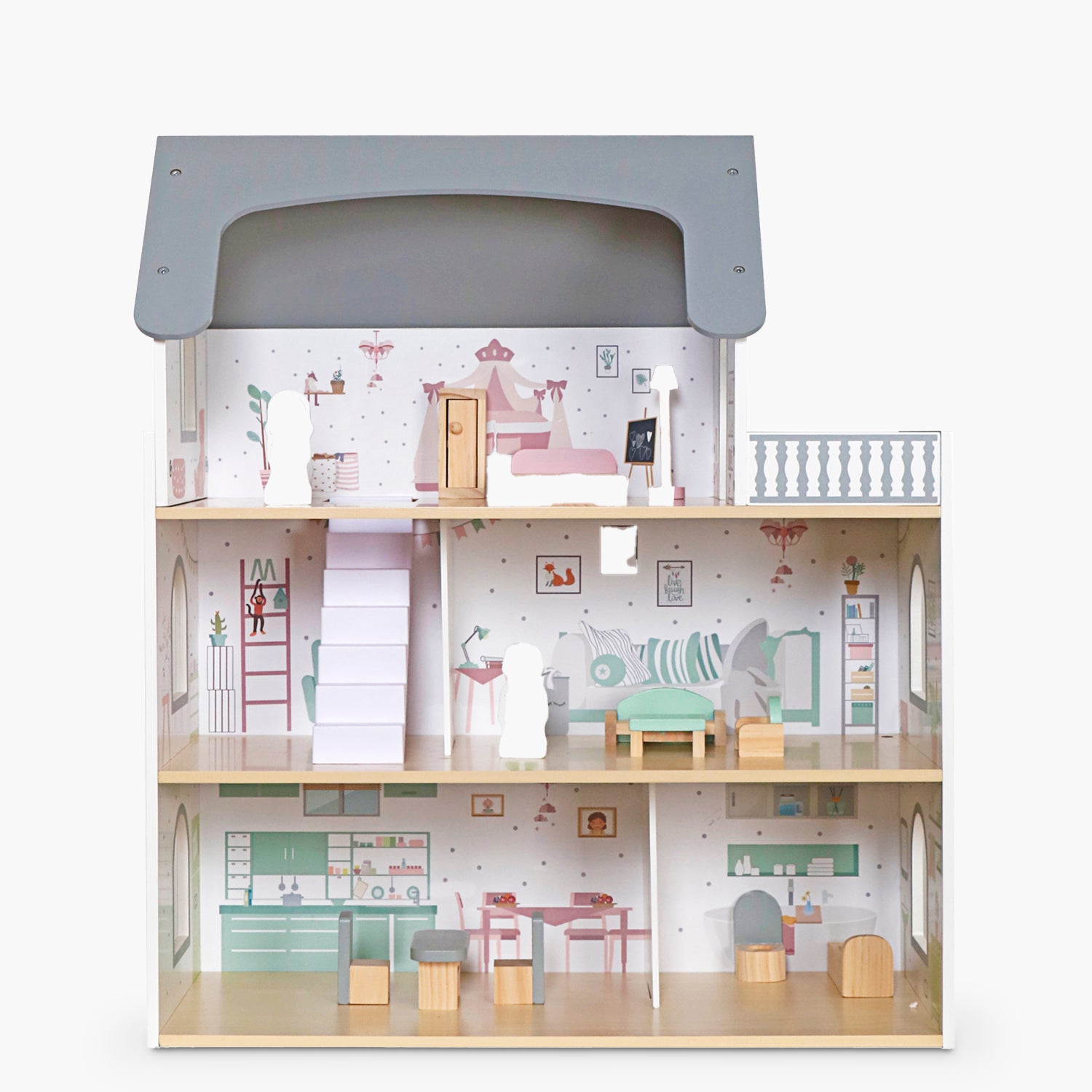 Casita de Muñecas Infantil de Madera Dana Multicolor