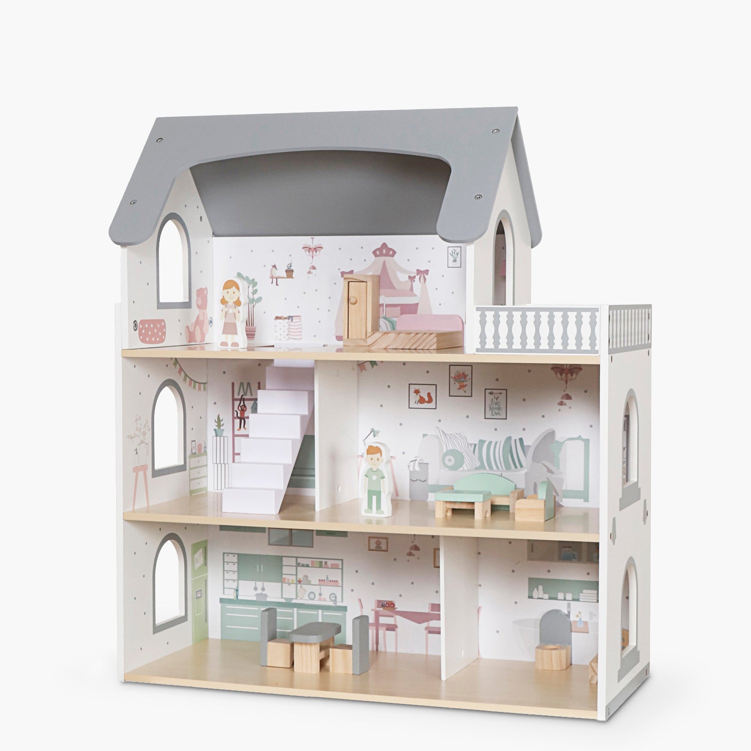 Casita de Muñecas Infantil de Madera Dana Multicolor