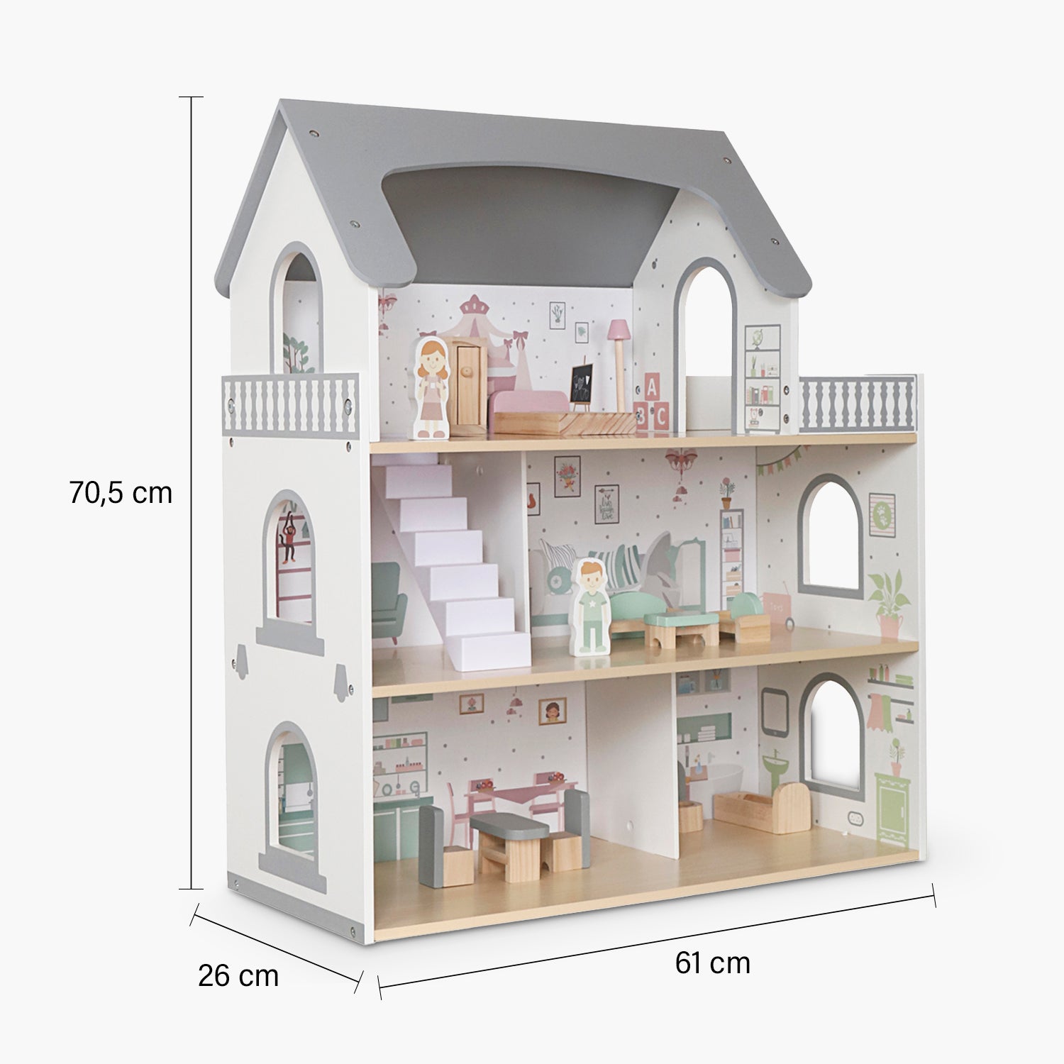 Casita de Muñecas Infantil de Madera Dana Multicolor