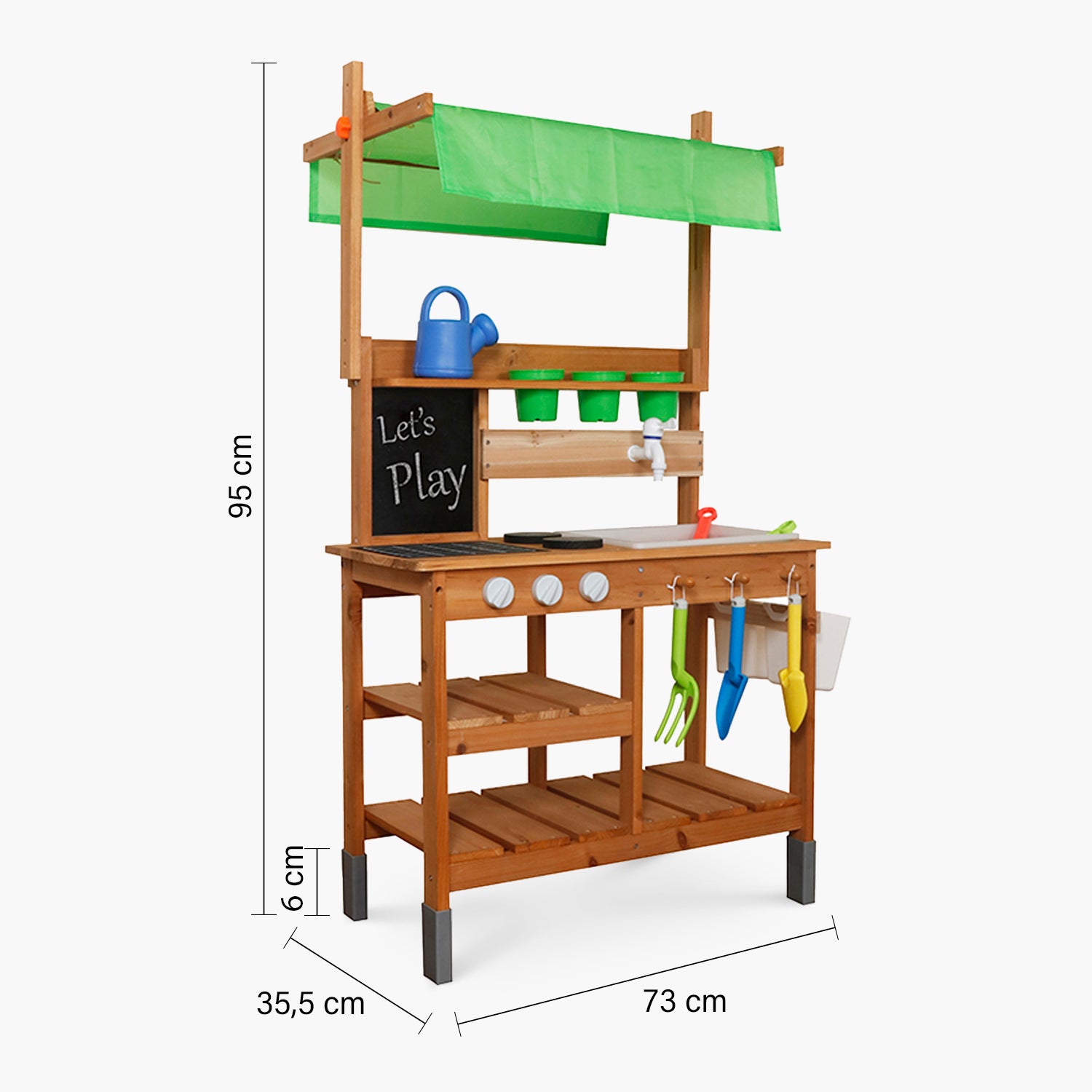 Estación de Jardinería Infantil de Madera Natural