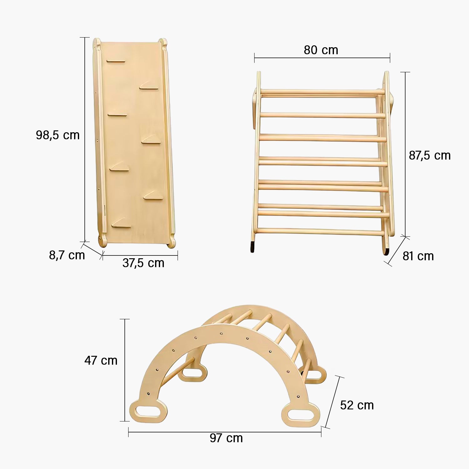 Set Trángulo Pikler Infantil Diego Natural