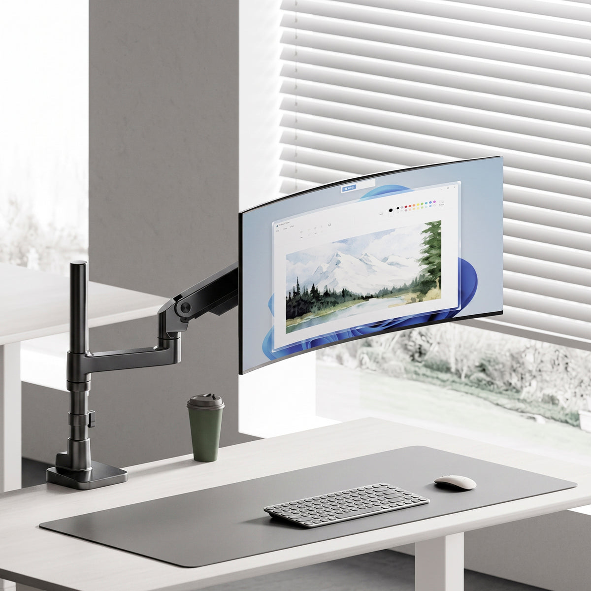 Soporte Monitor Escritorio Pro USB Negro