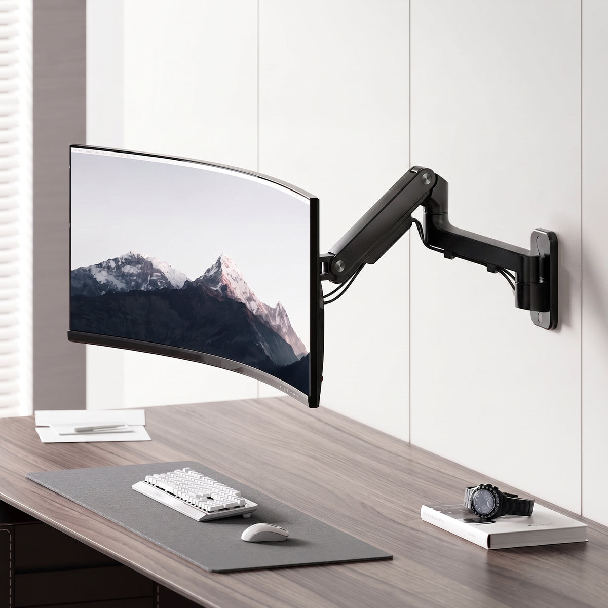 Soporte Monitor Pared Simple Negro