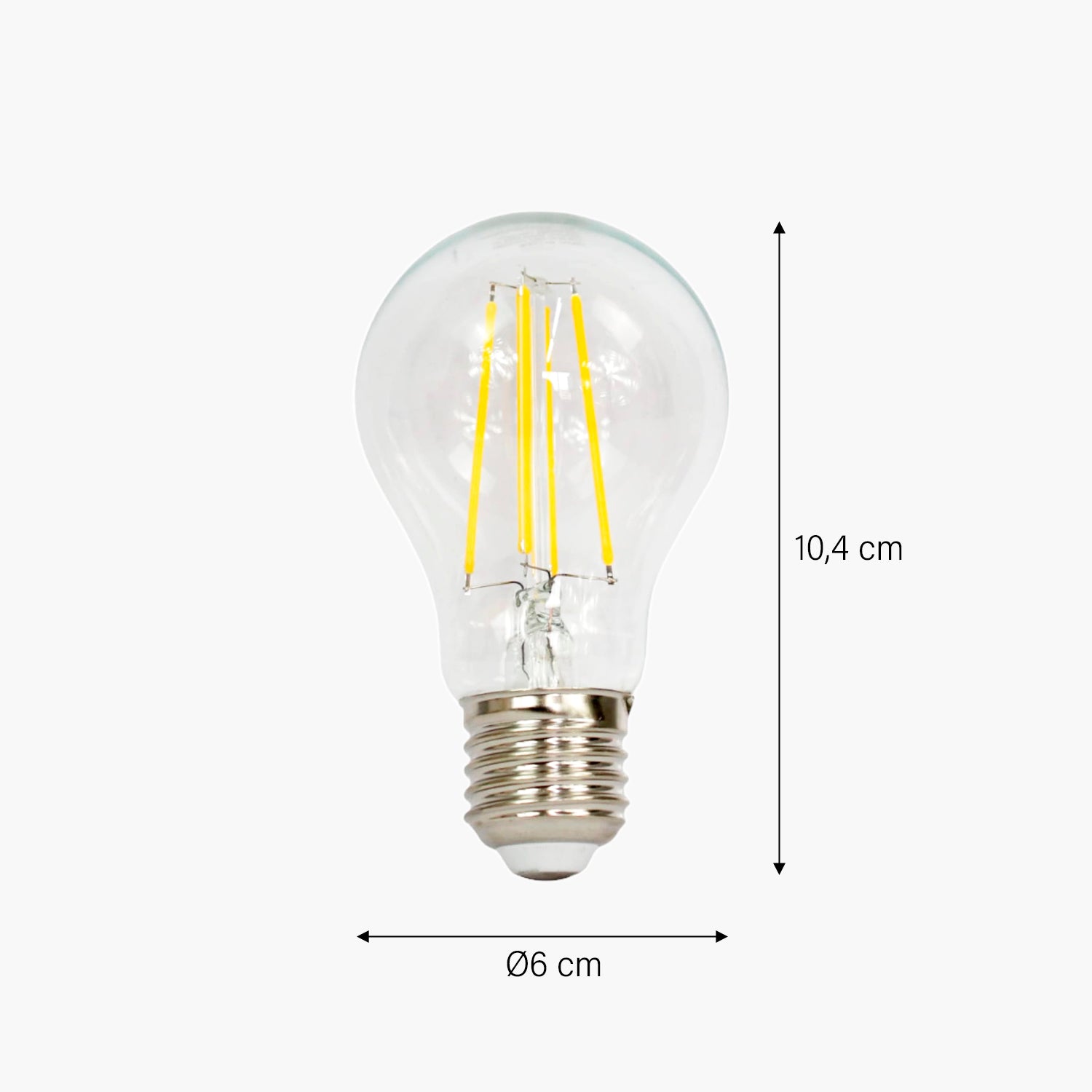 Ampolleta Led Clásica Filamento A60 Luz Cálida (E27 8W)