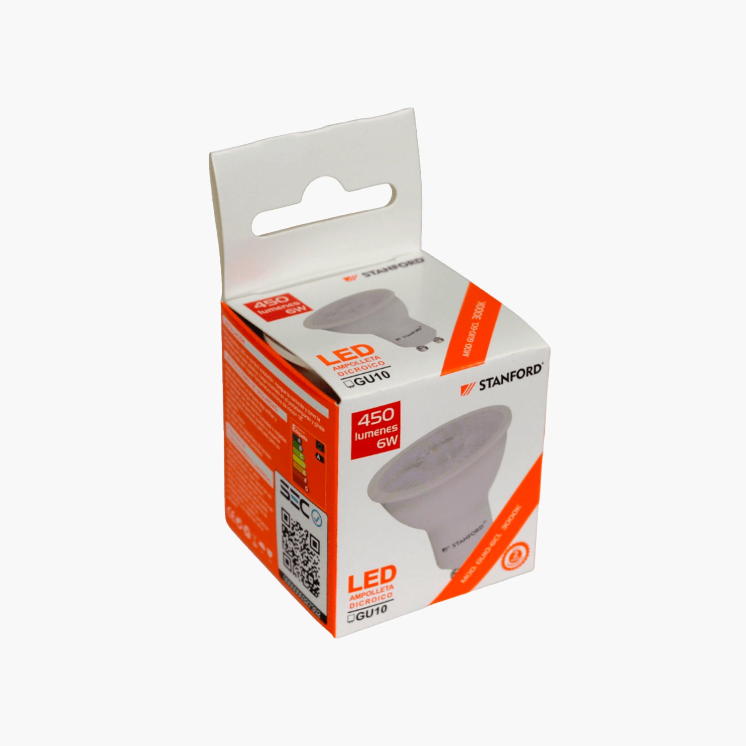 Ampolleta Led Dicroica GU10 Luz Cálida (6W)