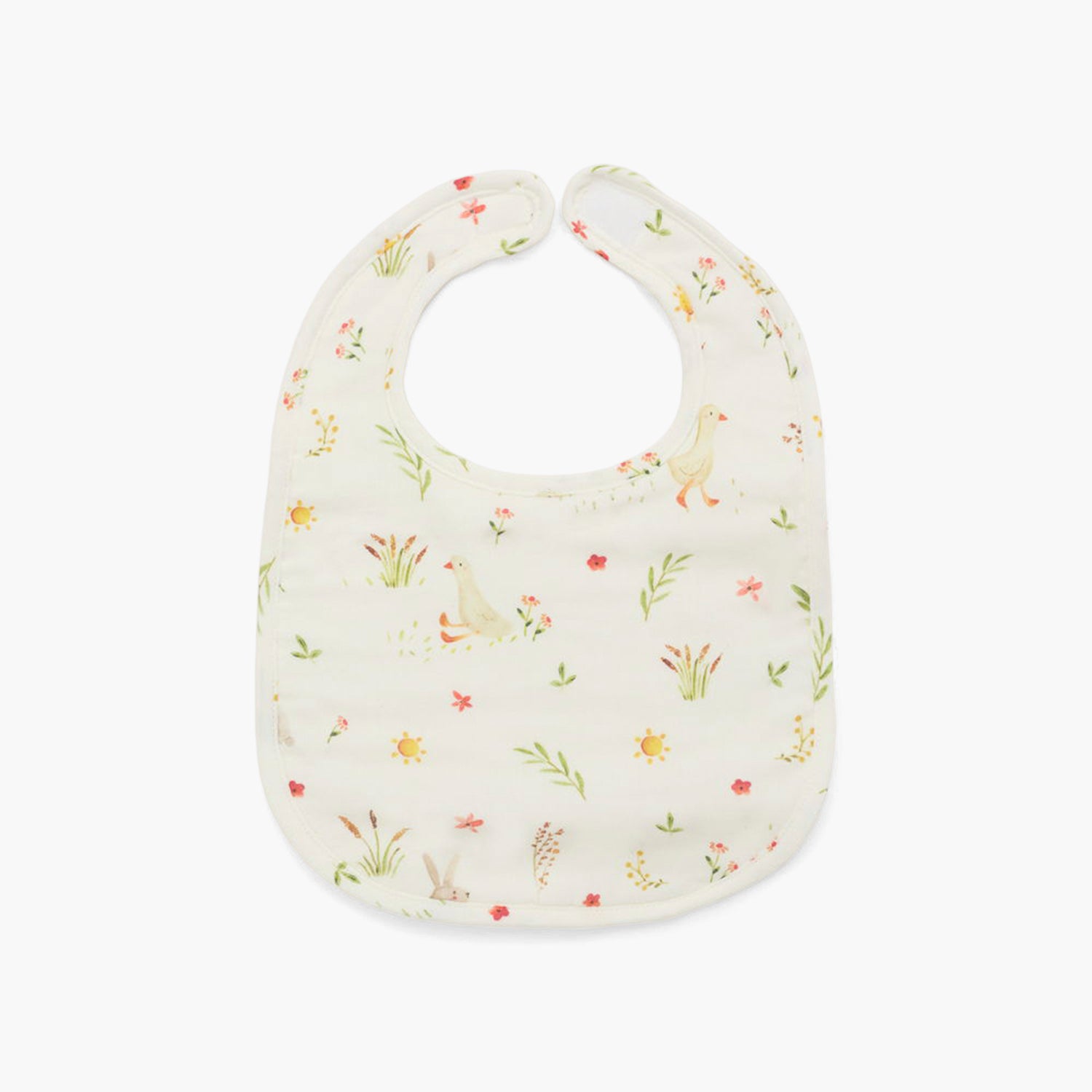 Babero Algodón Conejitos Blanco