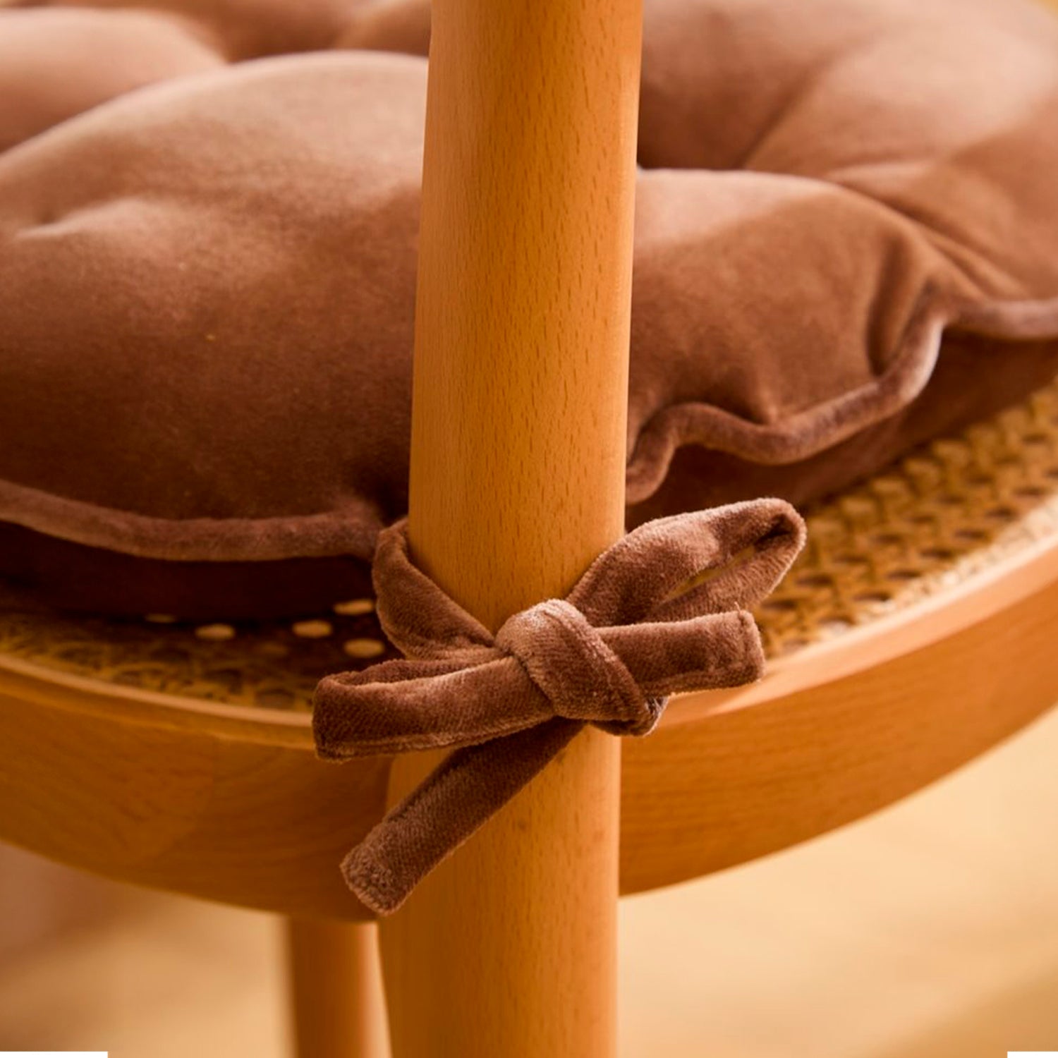 Cojín de Silla Velur Diam 40 Café