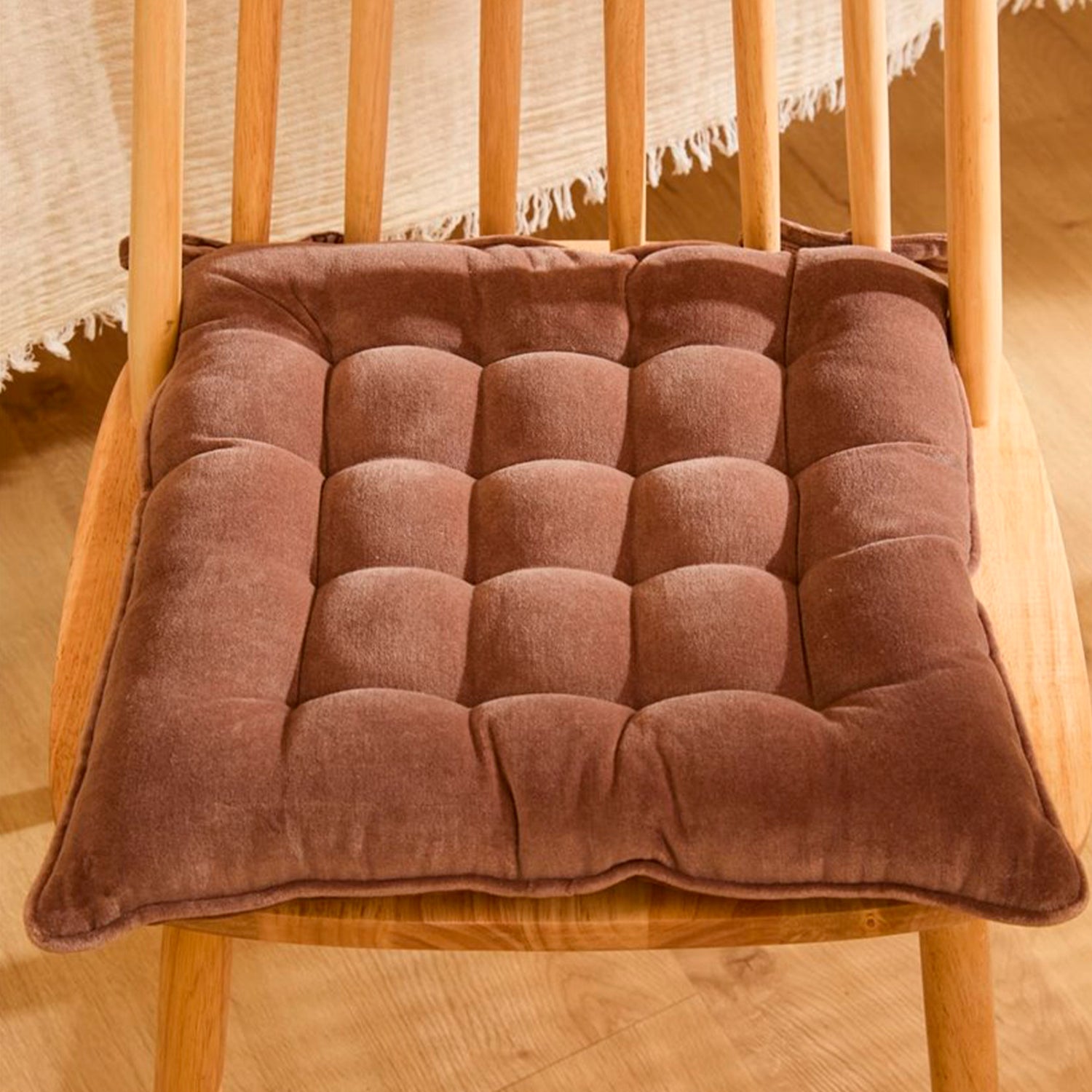 Cojín Velur 40x40 Café