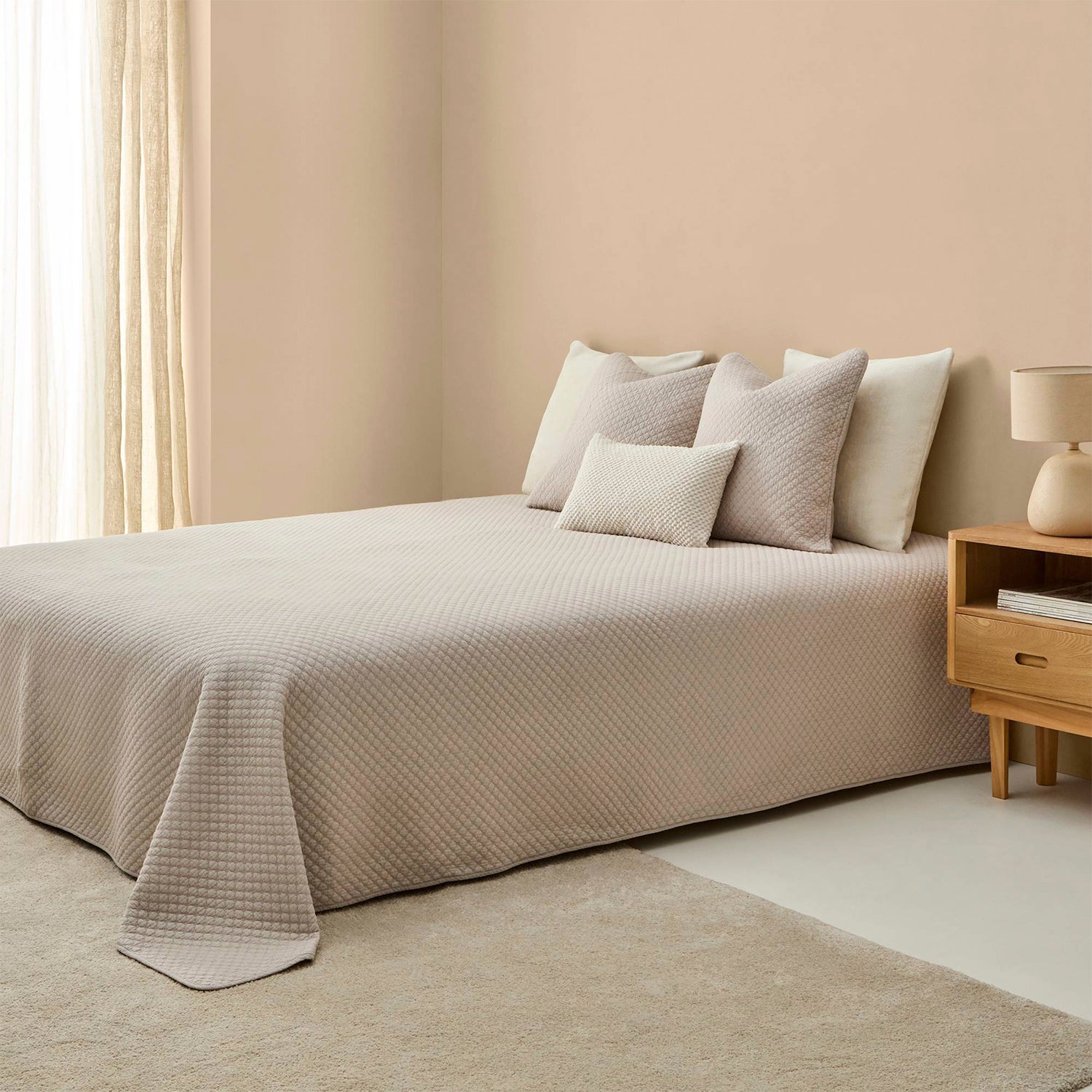 Colcha Cherancob 240x270 Gris (Cama 2 Plazas o Queen)