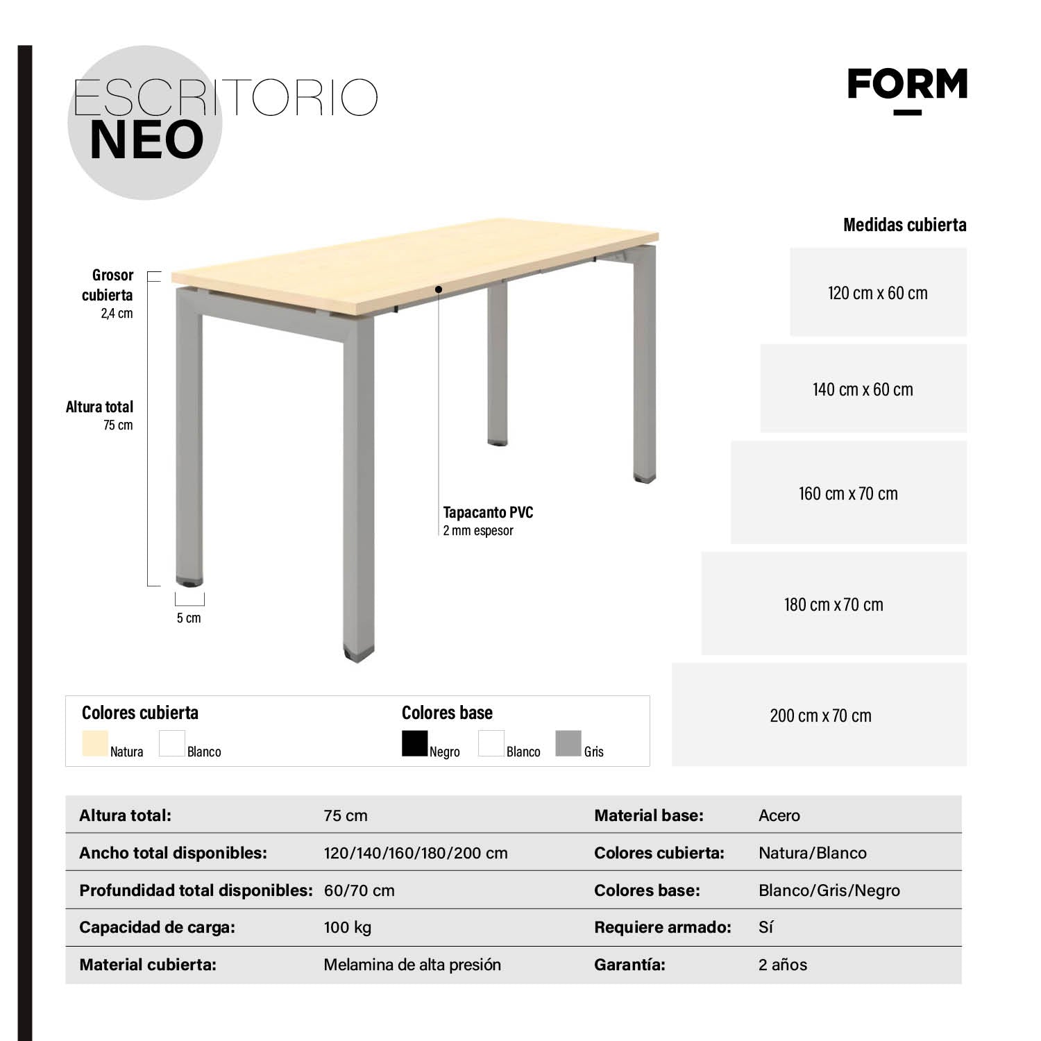 Escritorio Neo 140x60