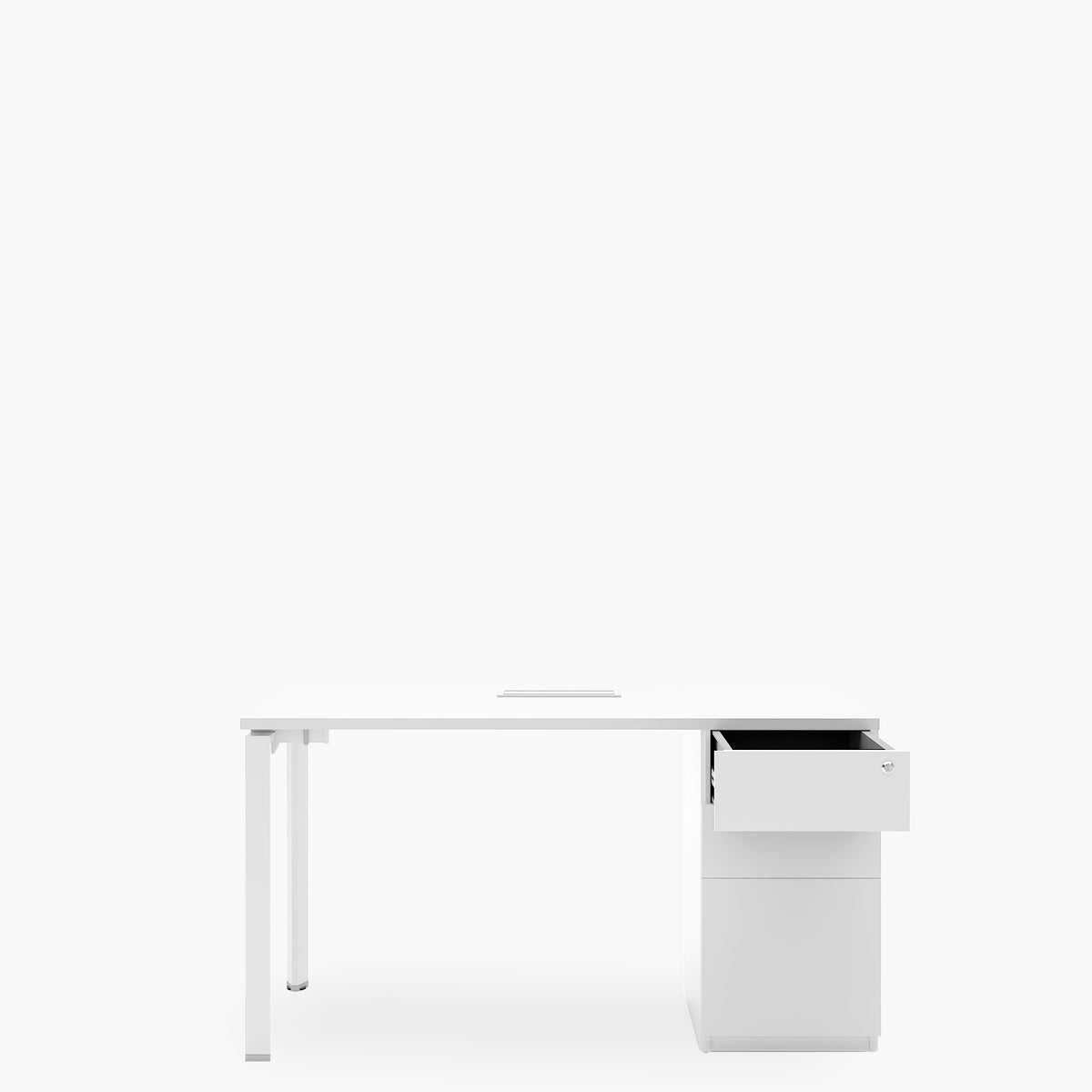 Escritorio Neo con pasacables 140x60 con cajonera metálica