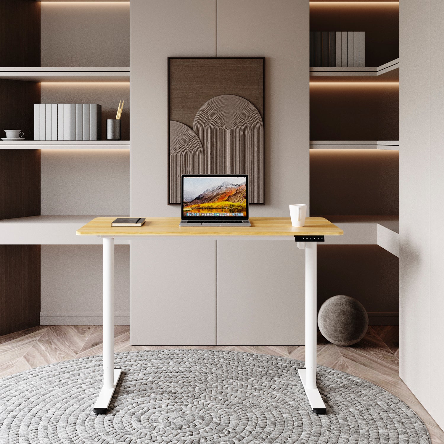 Escritorio Home Office Orion Eléctrico Natural