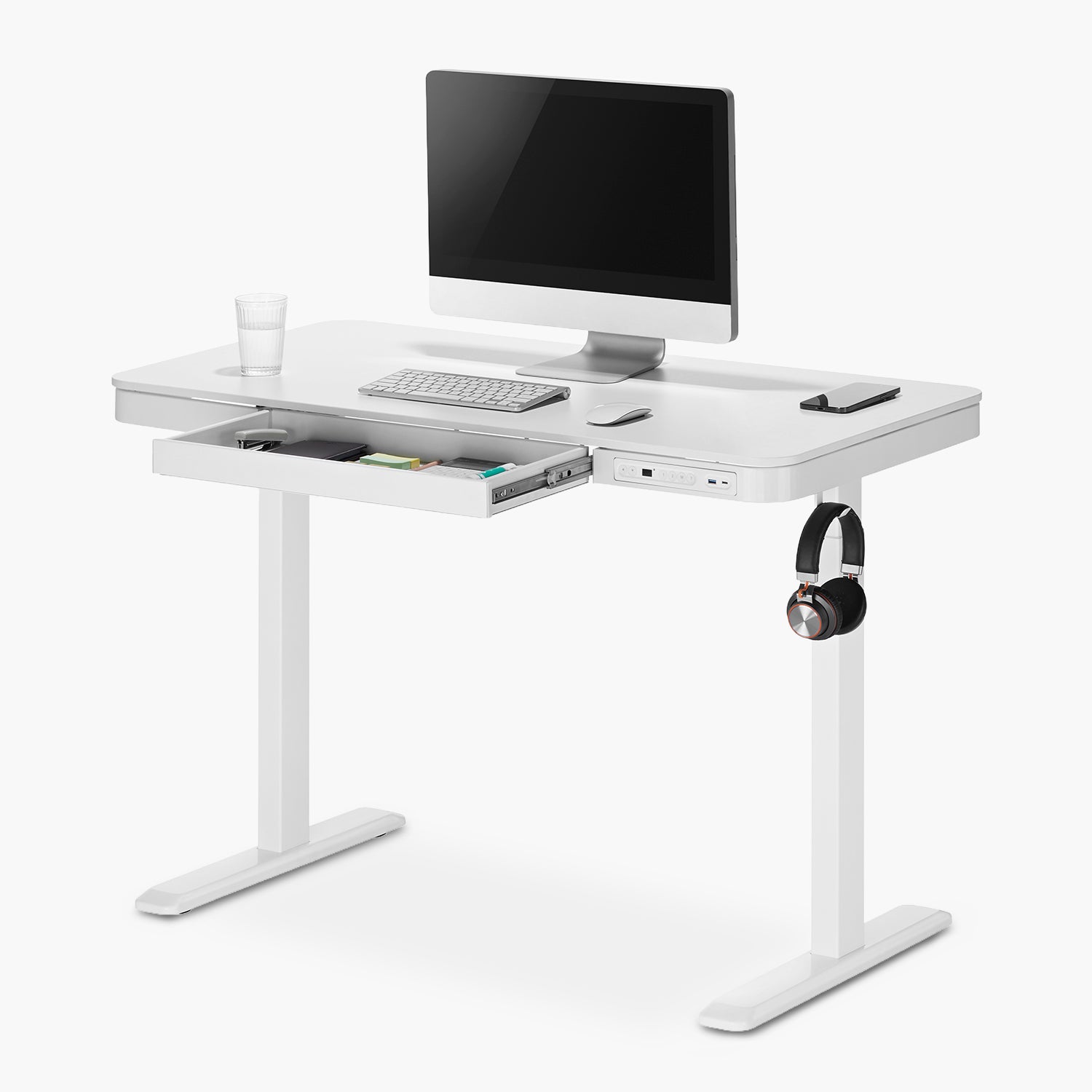 Escritorio Home Office Cosmo Eléctrico Pro Blanco 118x60