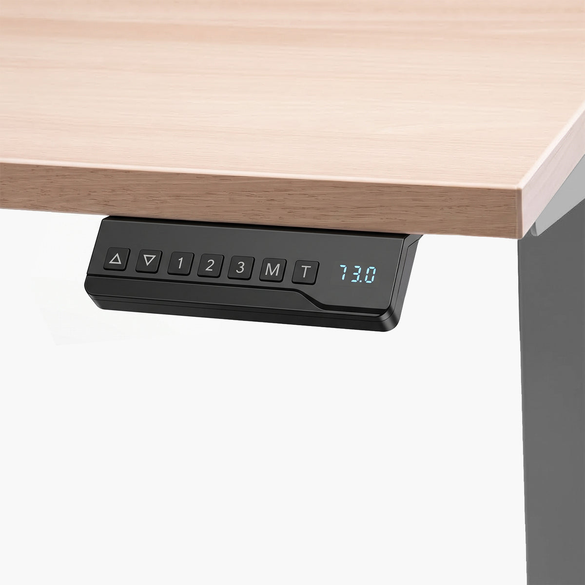 Escritorio Cosmo 140x60 Eléctrico Dual Lite con pasacables Natura/Gris
