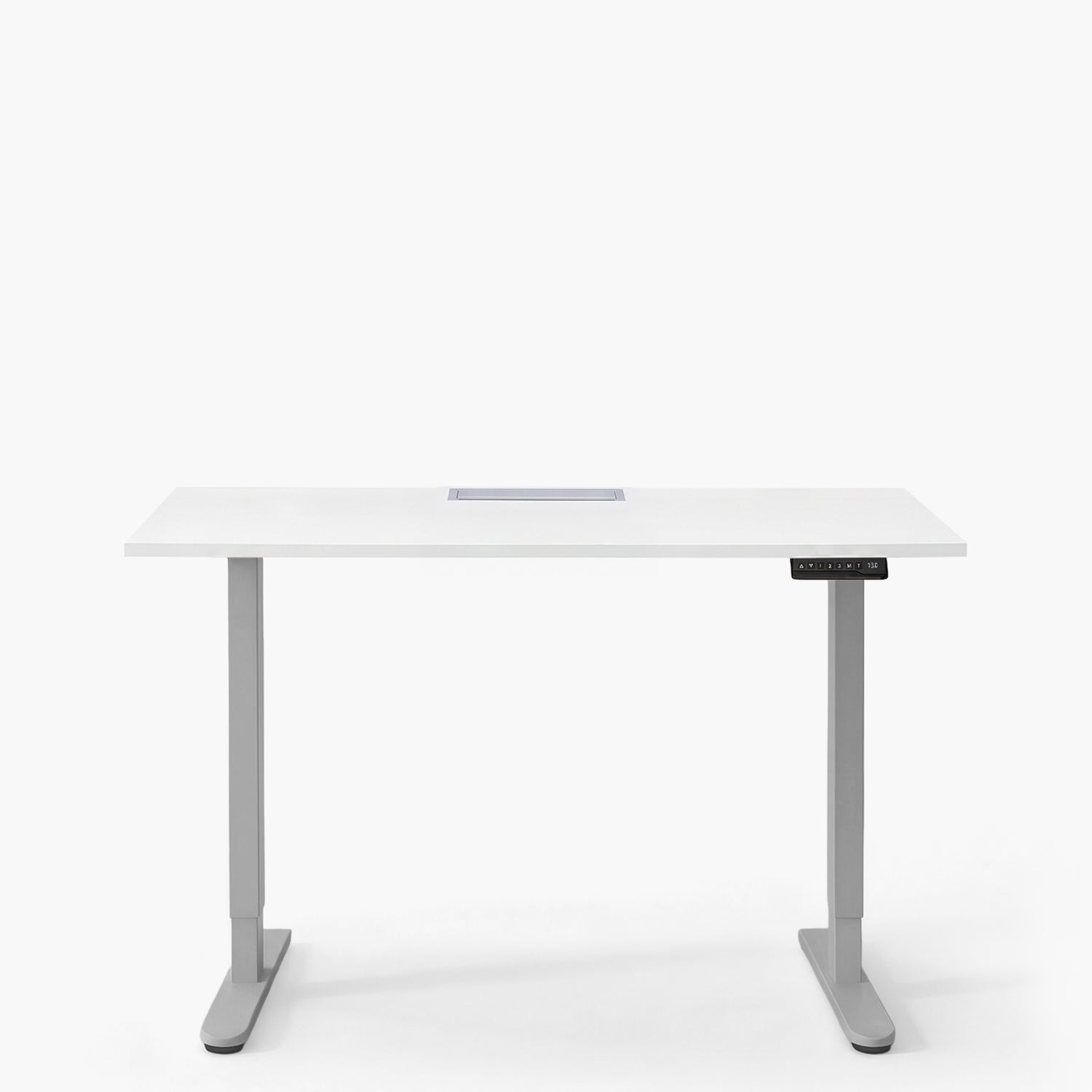Escritorio Cosmo 140x60 Eléctrico Dual Lite con pasacables Blanco/Gris