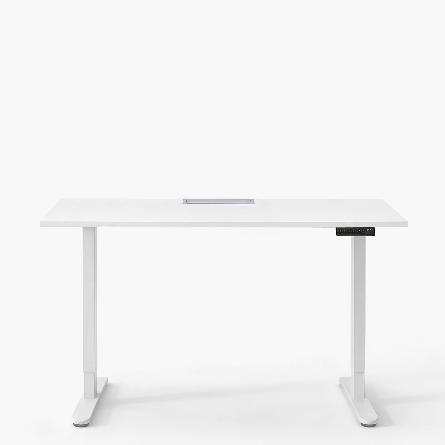 Escritorio Cosmo 160x70 Eléctrico Dual Lite con pasacables Blanco/Blanco