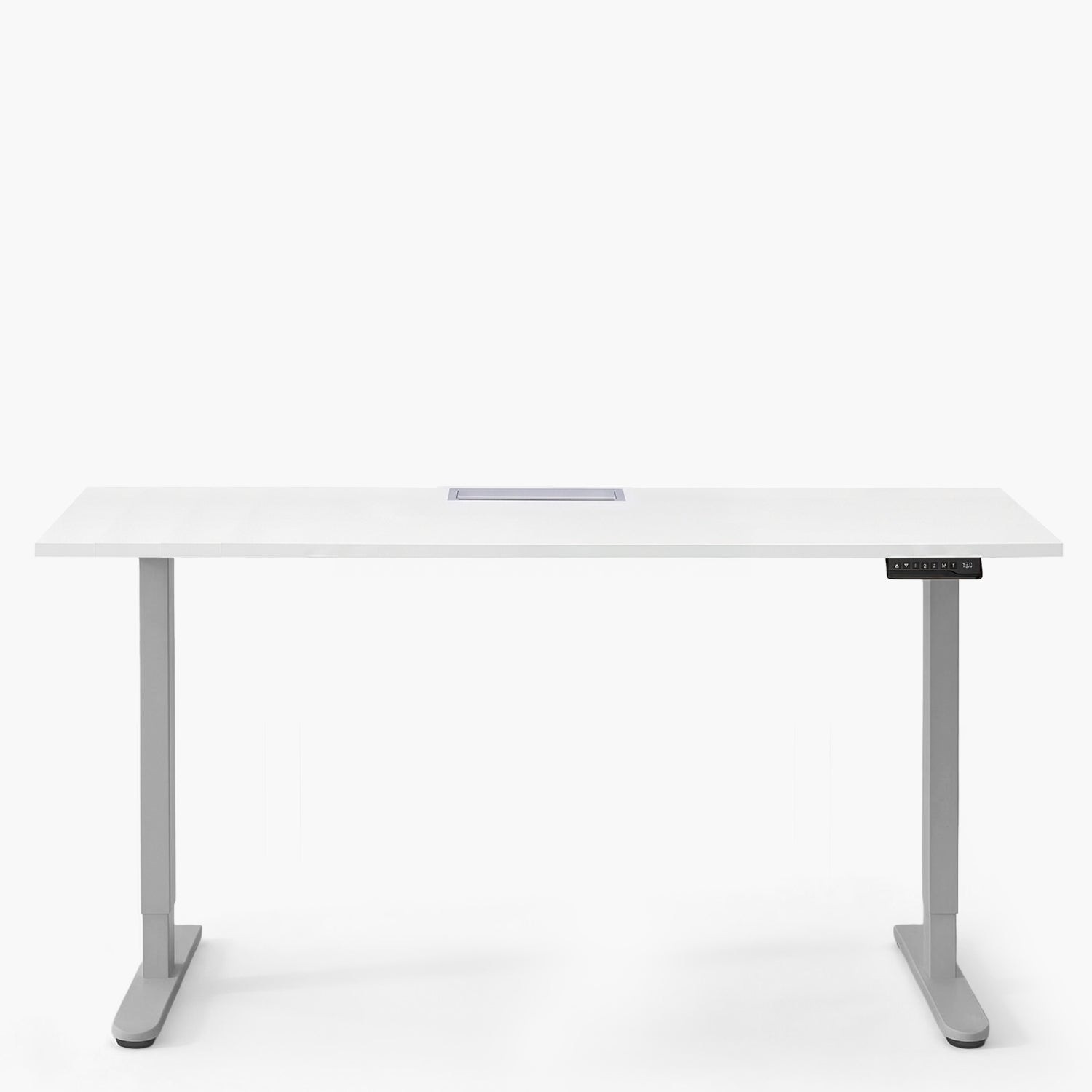 Escritorio Cosmo 180x70 Eléctrico Dual Lite con pasacables Blanco/Gris