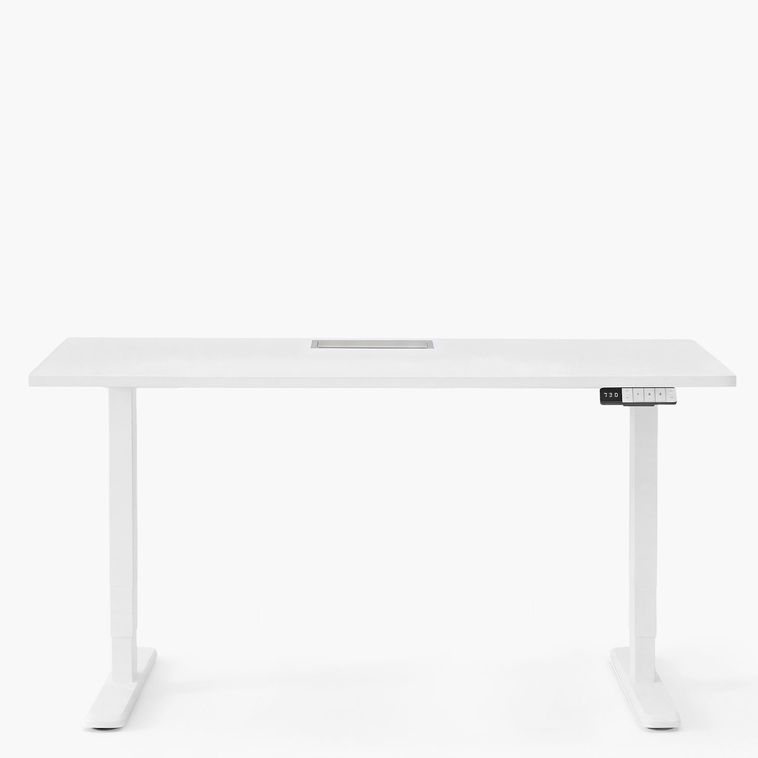 Escritorio Cosmo 180x70 Eléctrico Dual Pro con pasacables Blanco/Blanco