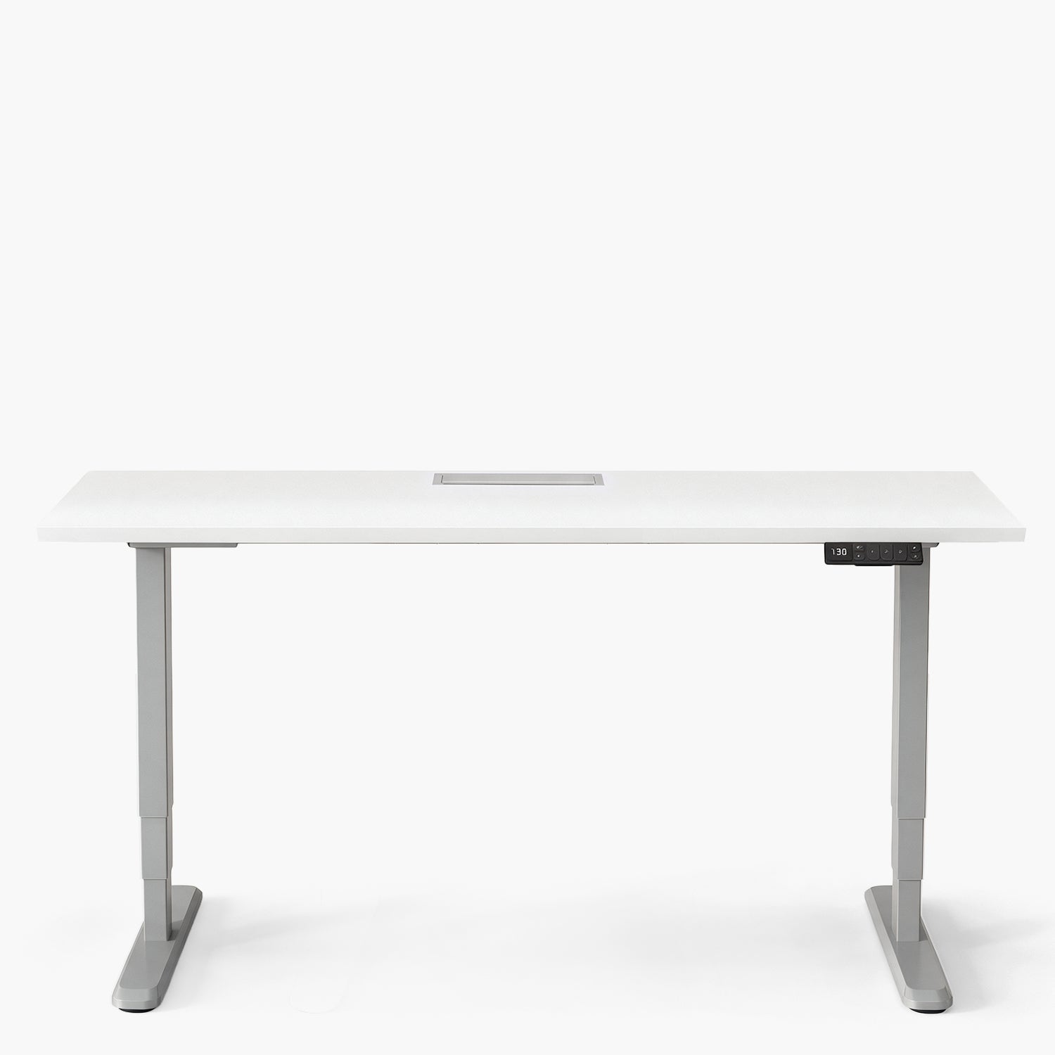 Escritorio Cosmo 180x70 Eléctrico Dual Pro con pasacables Blanco/Gris