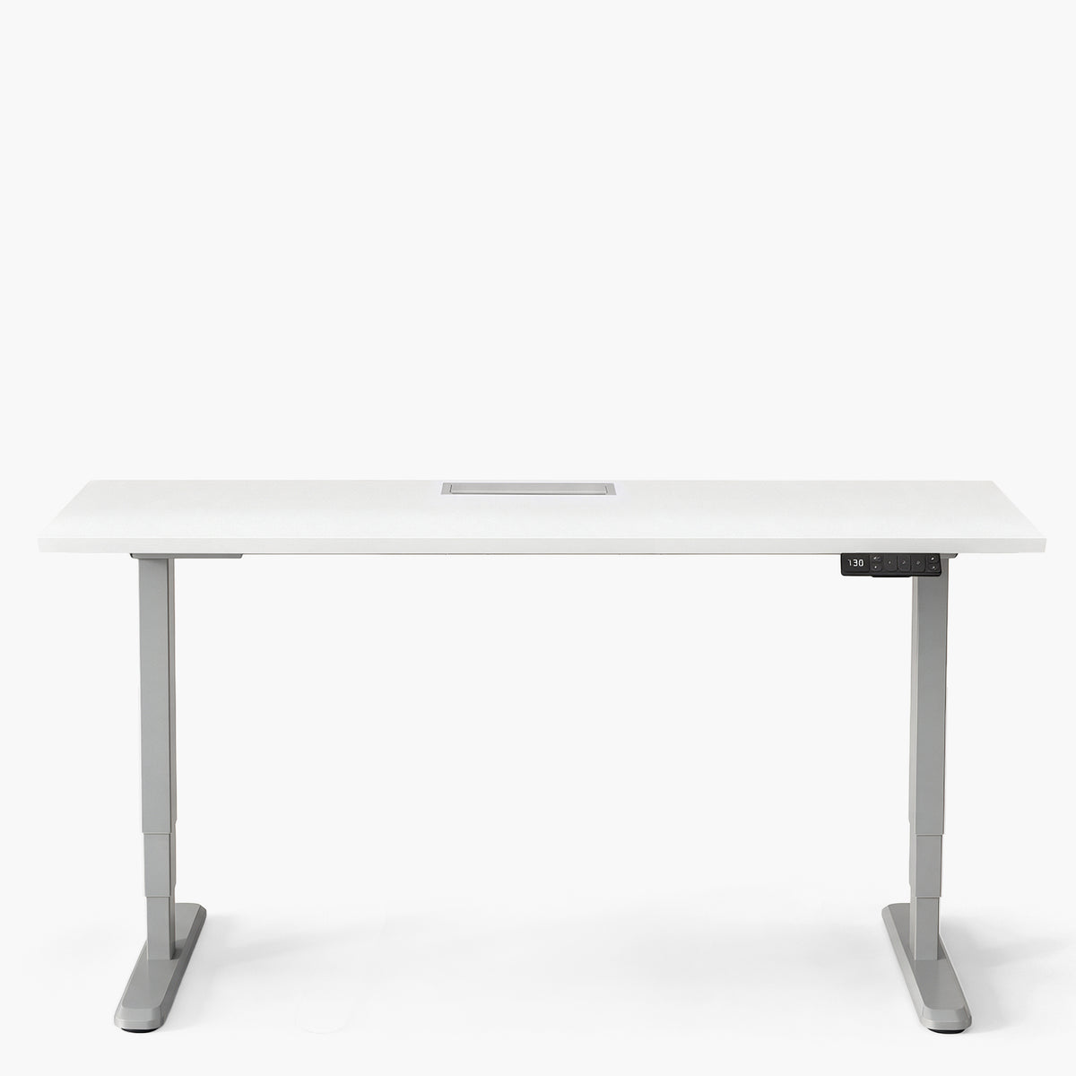 Escritorio Cosmo 180x70 Eléctrico Dual Pro con pasacables Blanco/Gris