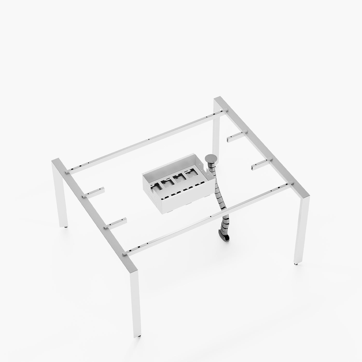 Escritorio Space con pasacables 120 Bench Natura/Blanco 2 pers