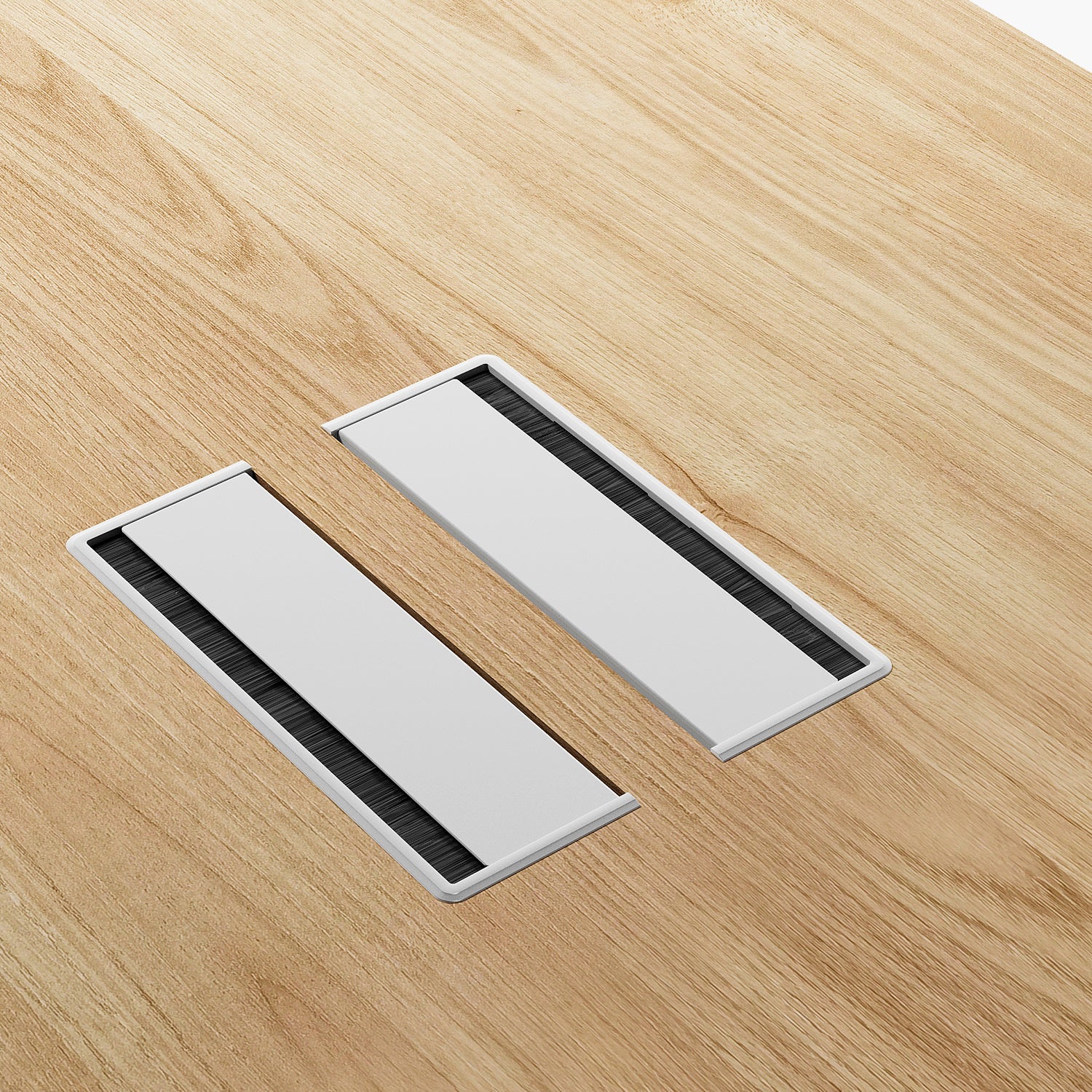 Escritorio Space con pasacables 140 Bench Natura/Blanco 2 pers