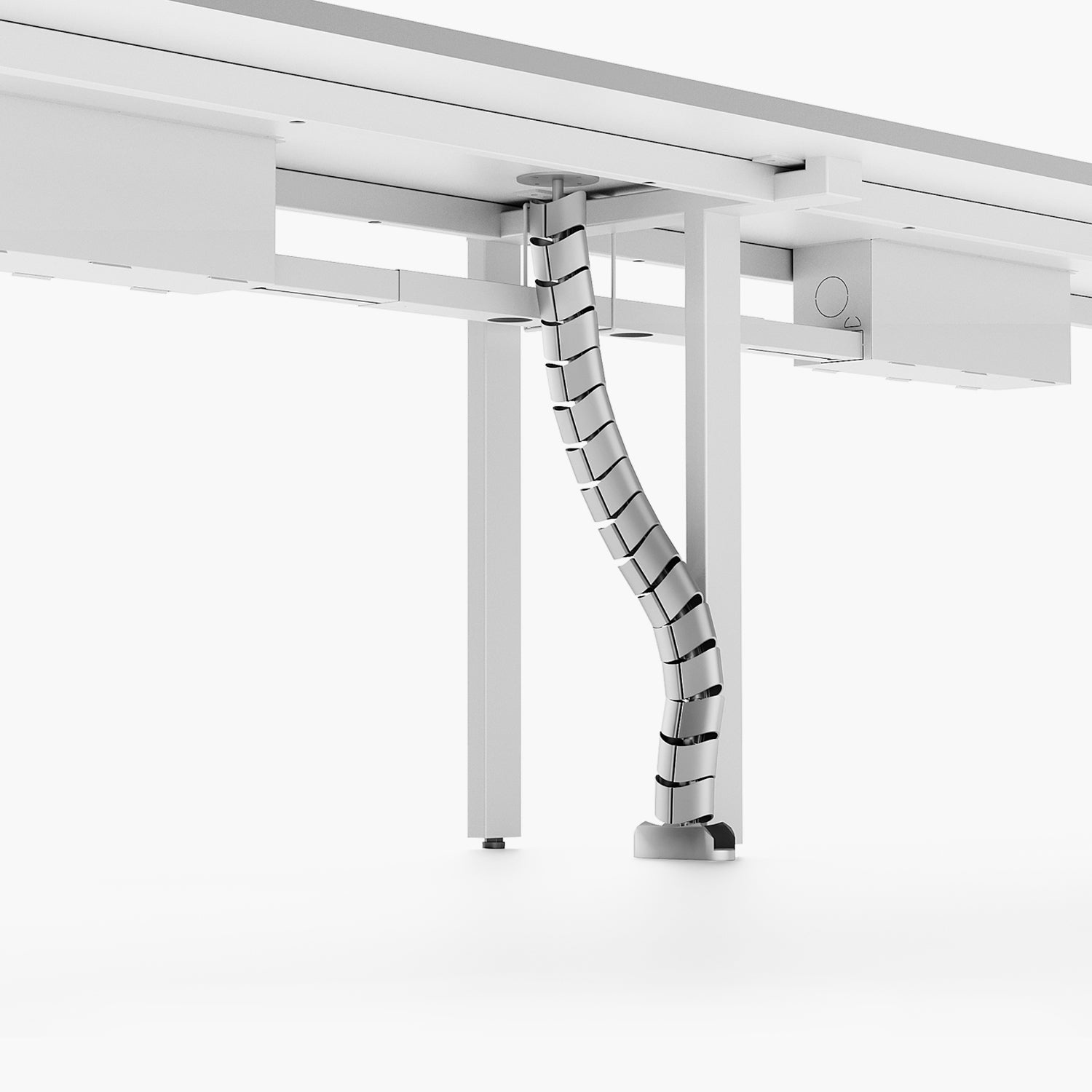 Escritorio Space con pasacables 140 Bench Lineal Blanco/Blanco 2 pers