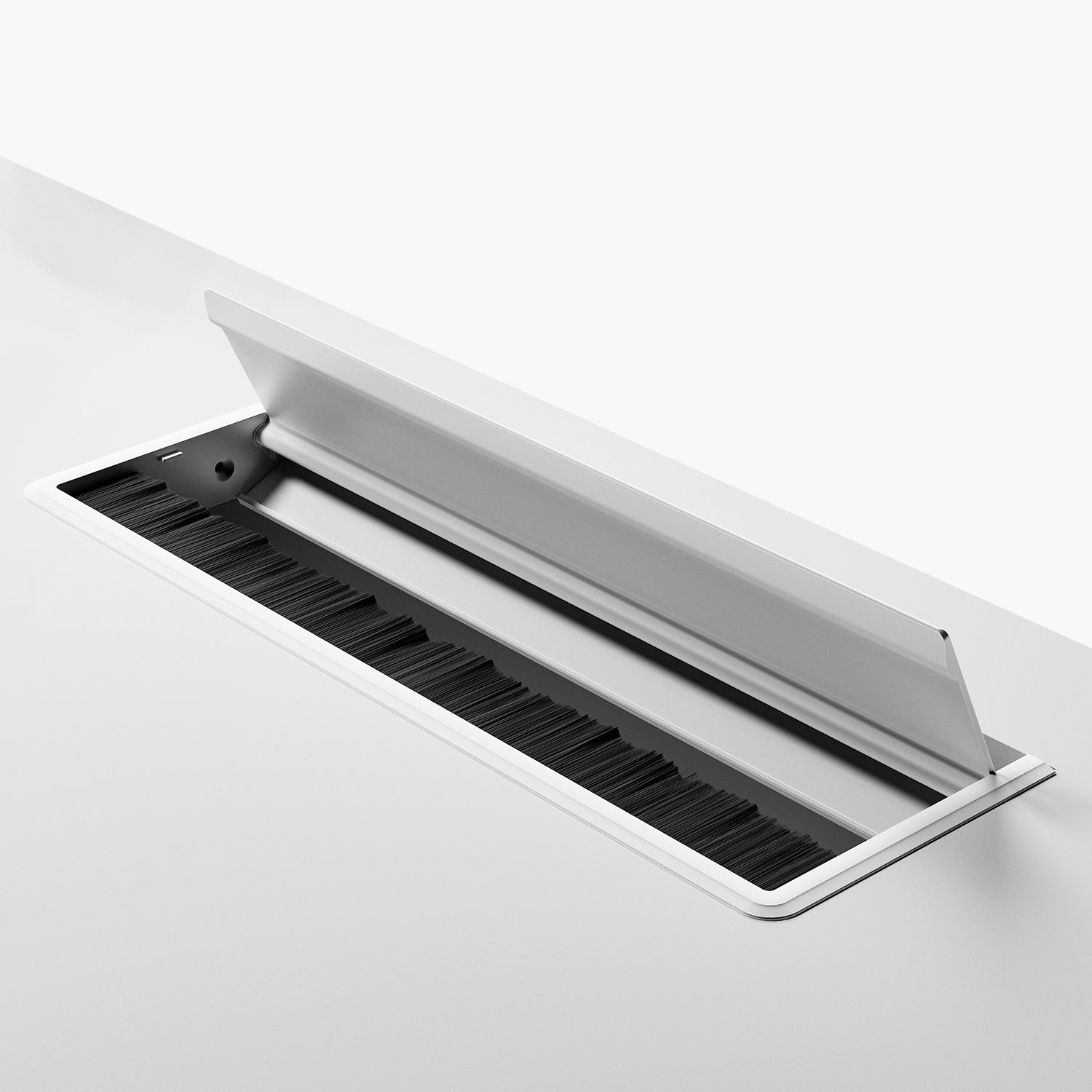 Escritorio Space con pasacables 140 Bench Lineal Blanco/Blanco 3 pers