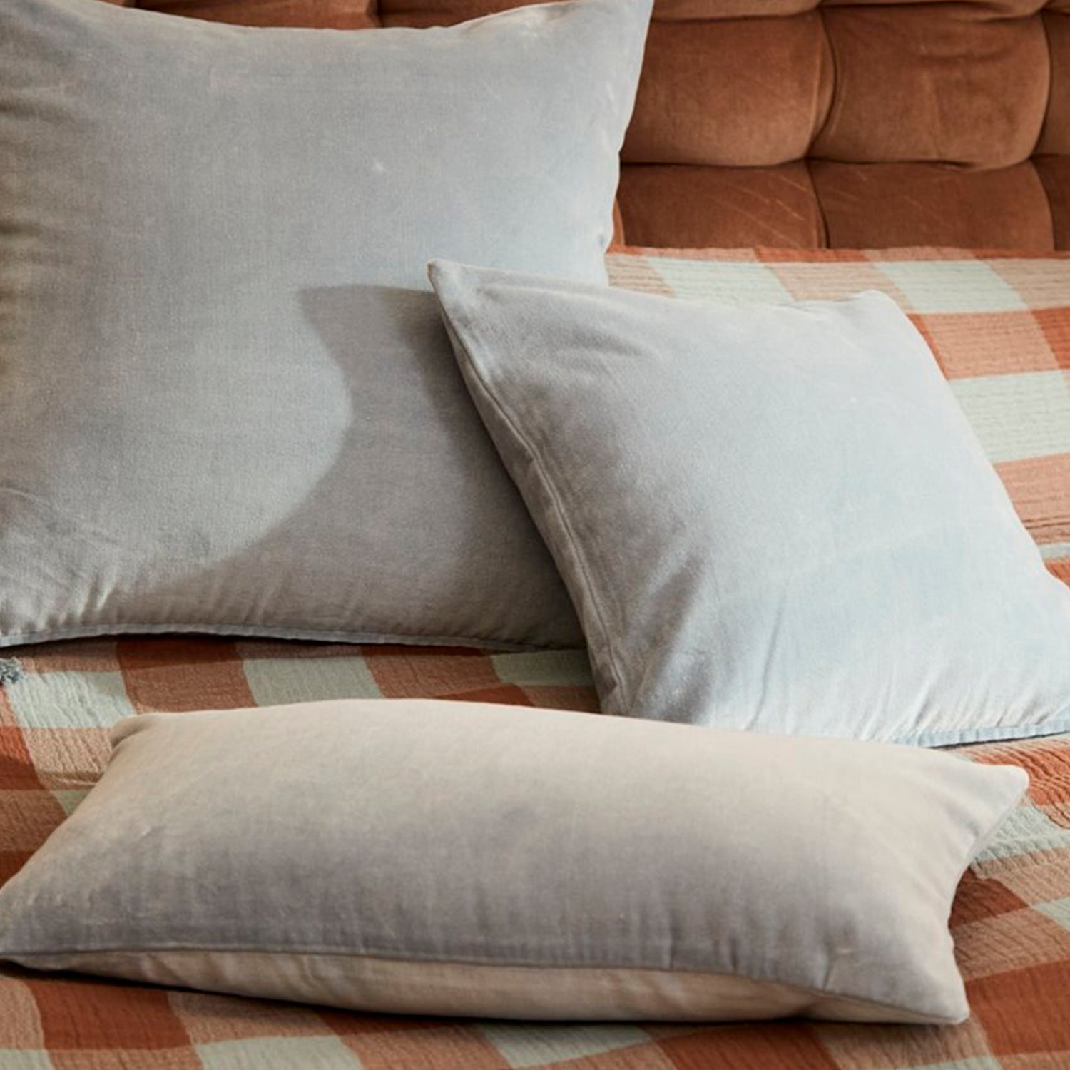 Funda Cojín Velur 30x60 Azul