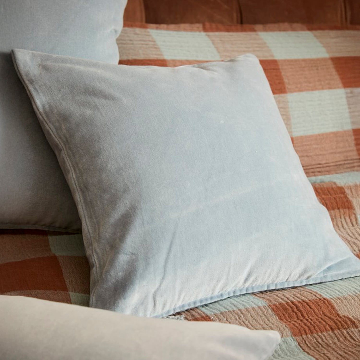 Funda Cojín Velur 45x45 Azul