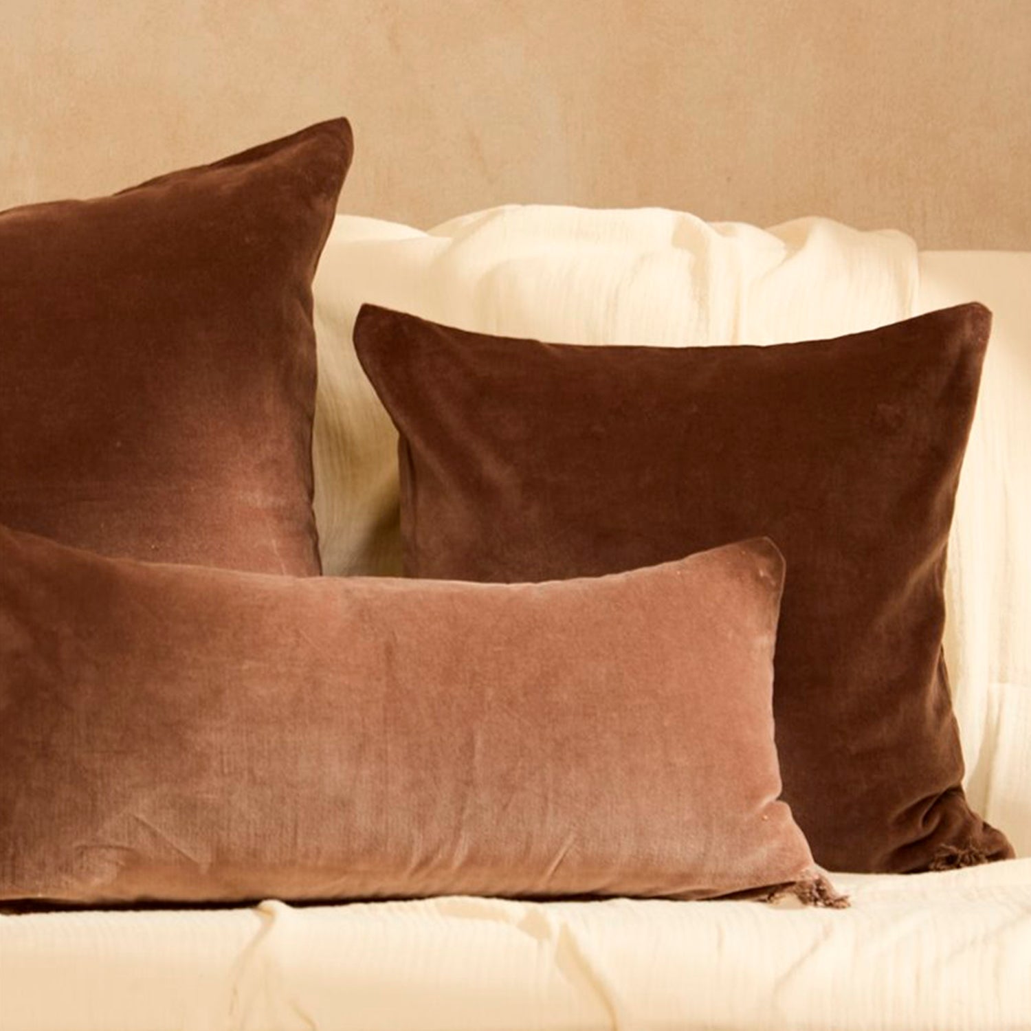 Funda Cojín Velur 45x45 Café