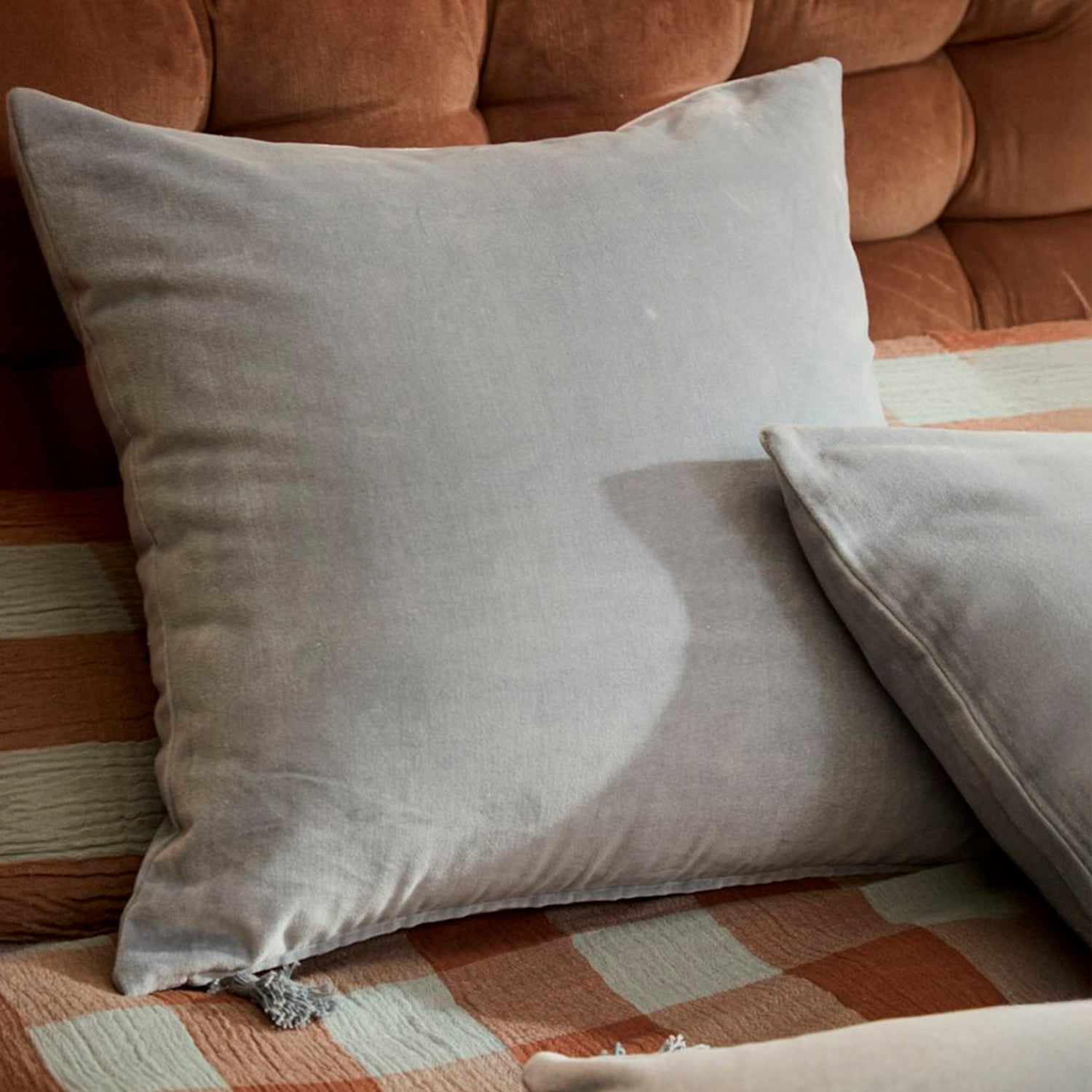 Funda Cojín Velur 60x60 Azul