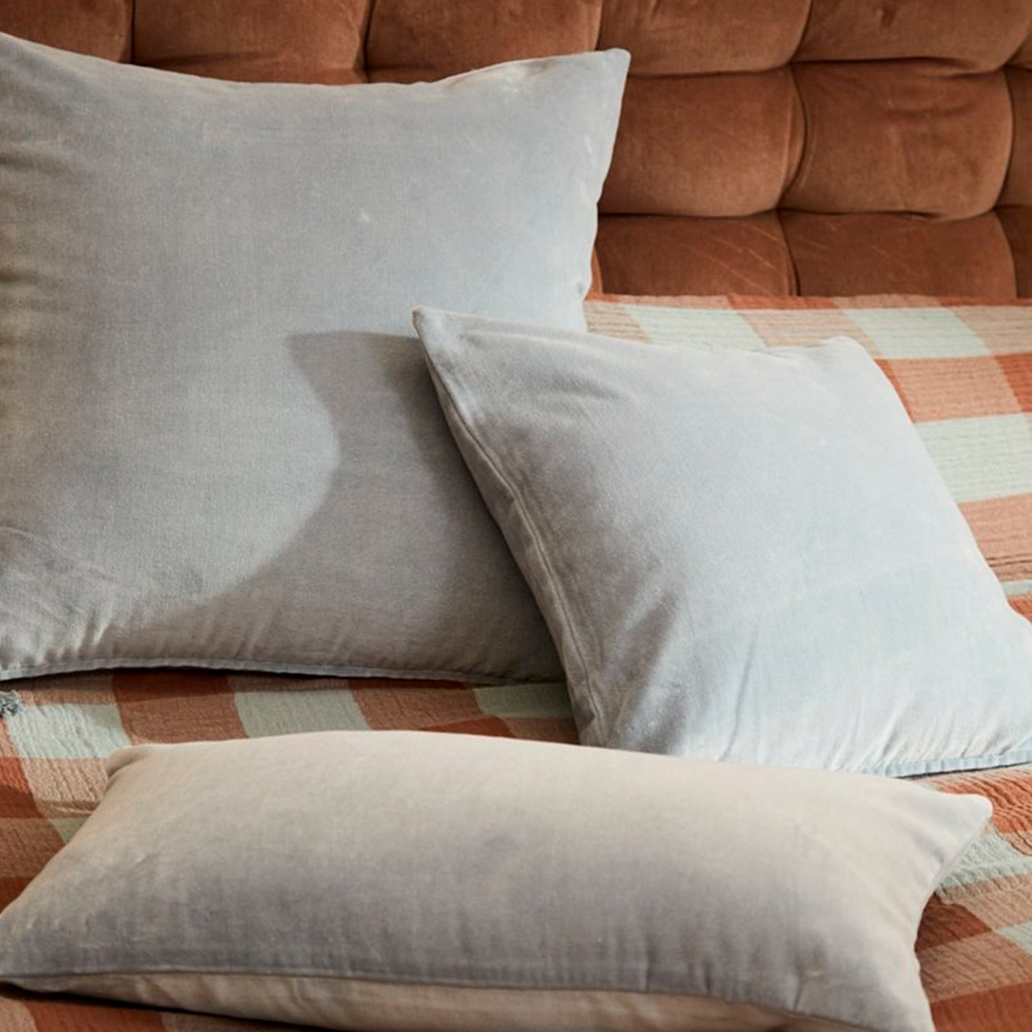 Funda Cojín Velur 60x60 Azul