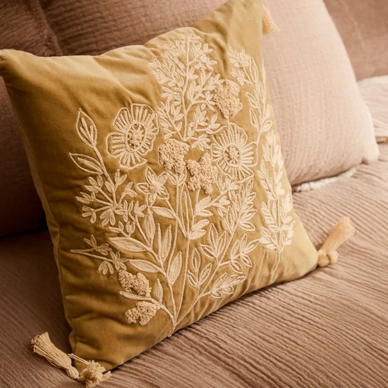 Funda Cojín Sakura 45x45 Crudo