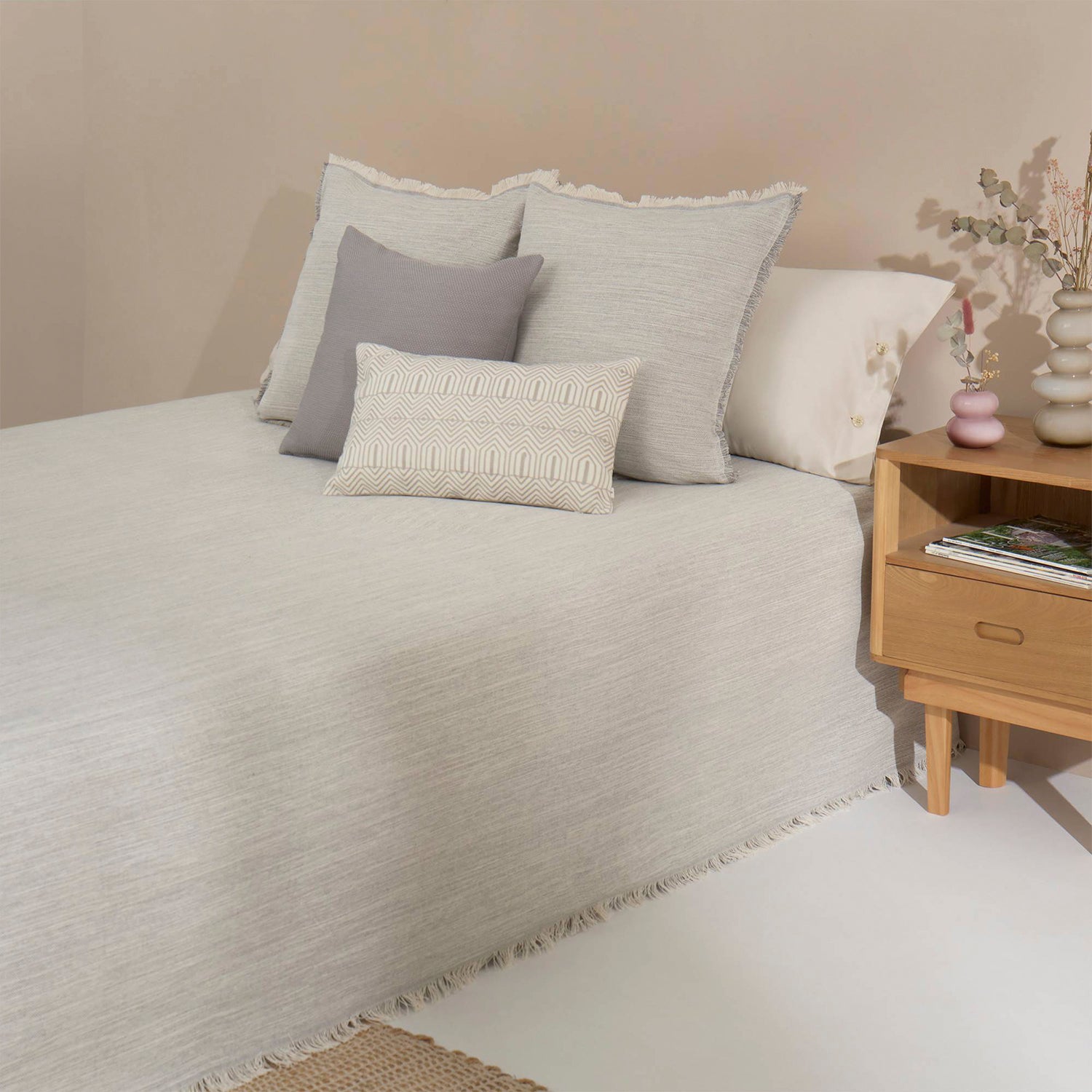 Colcha Grisfu 180x280 Gris Claro (Cama 1,5 Plazas)