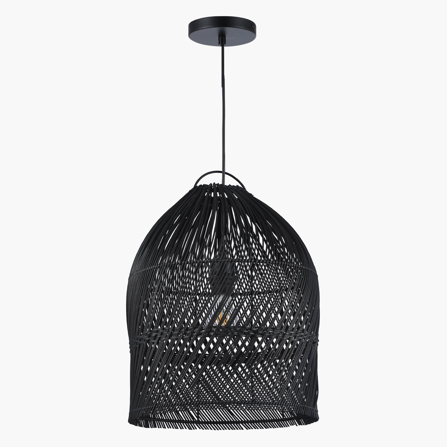 Lámpara de Colgar Bali Rattan Negro