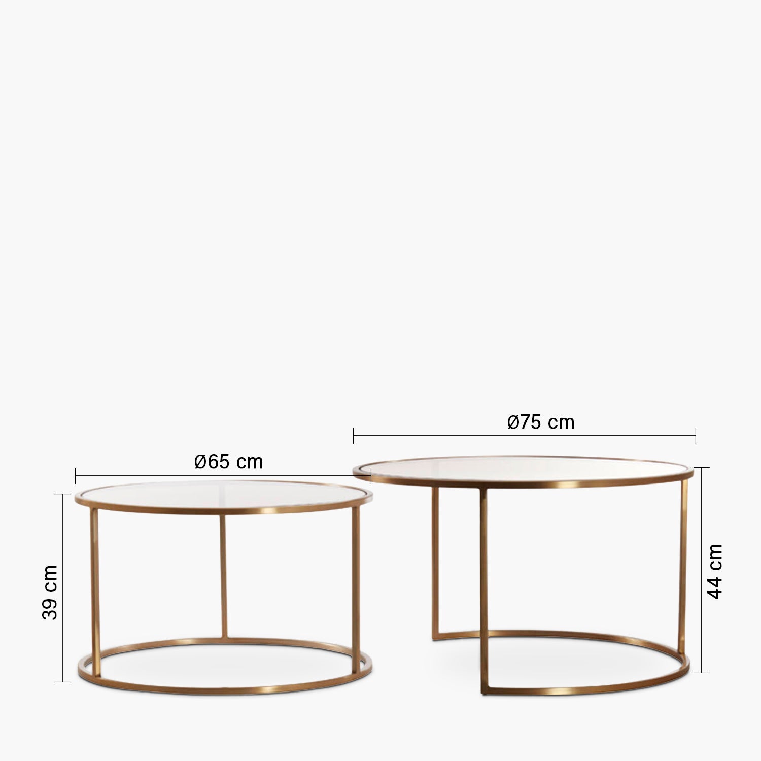 Mesas Anidadas Duarte Dorado